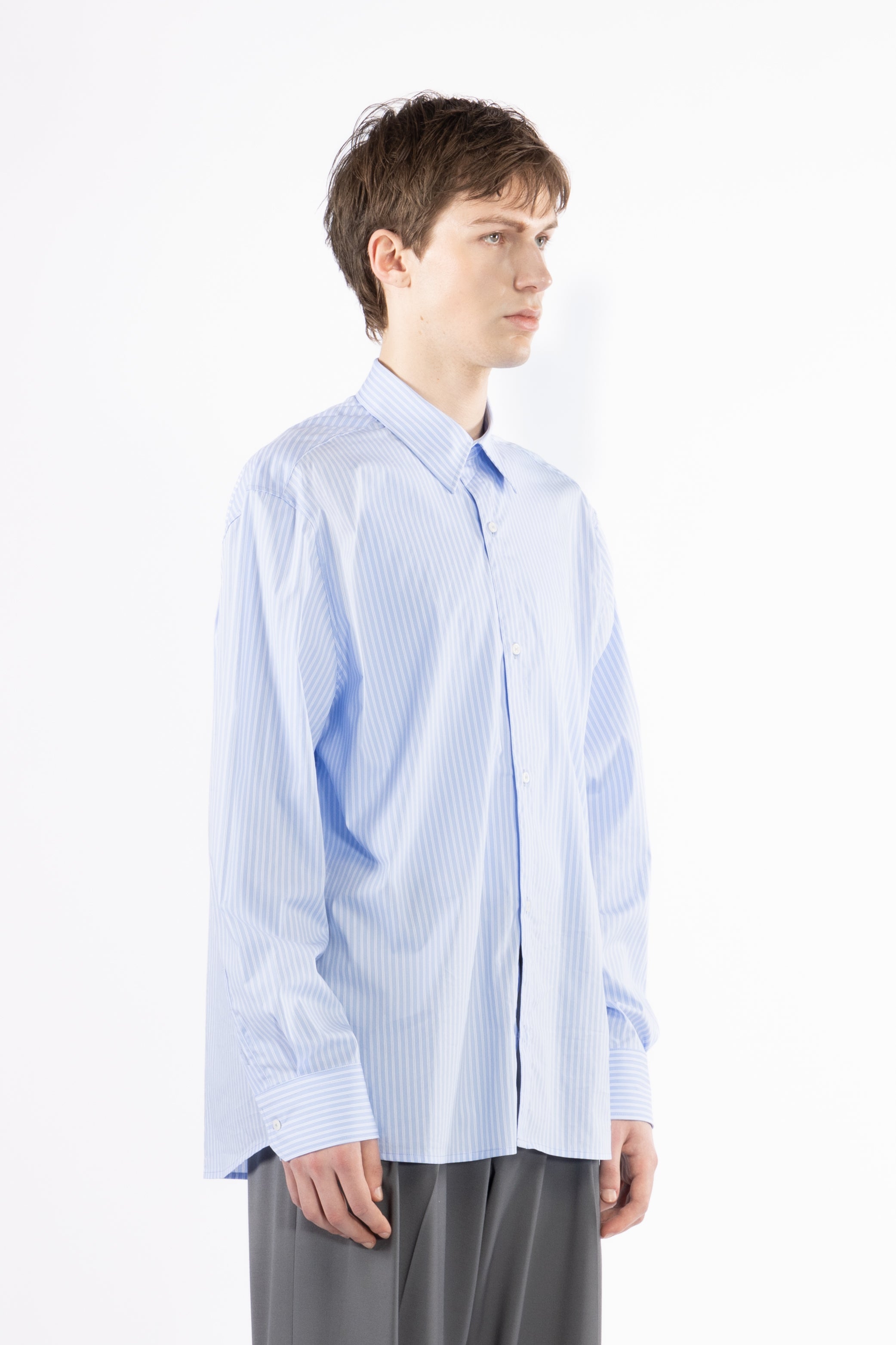 Camicia oversize in cotone a righe