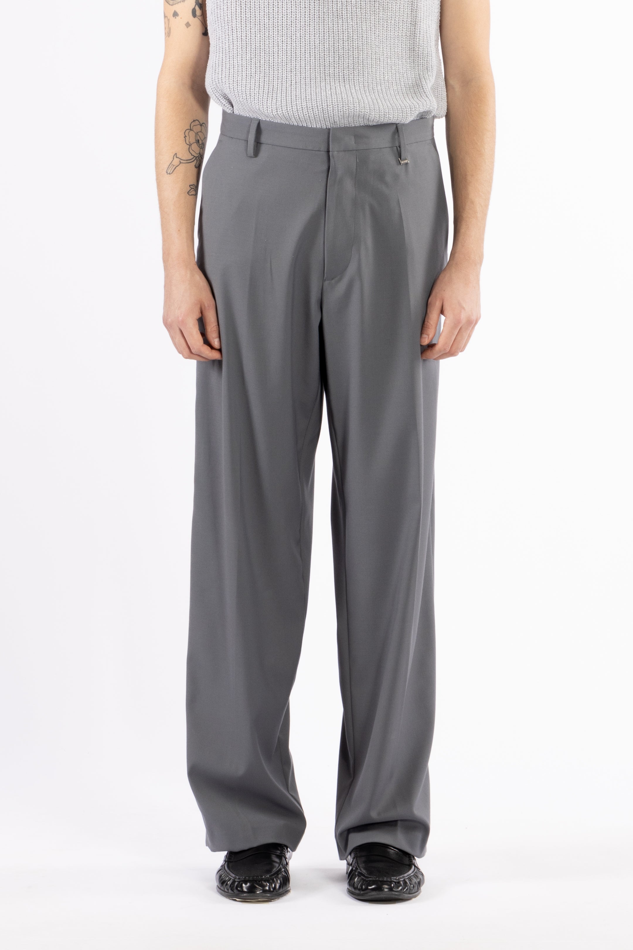 Pantalone fondo ampio - Grigio