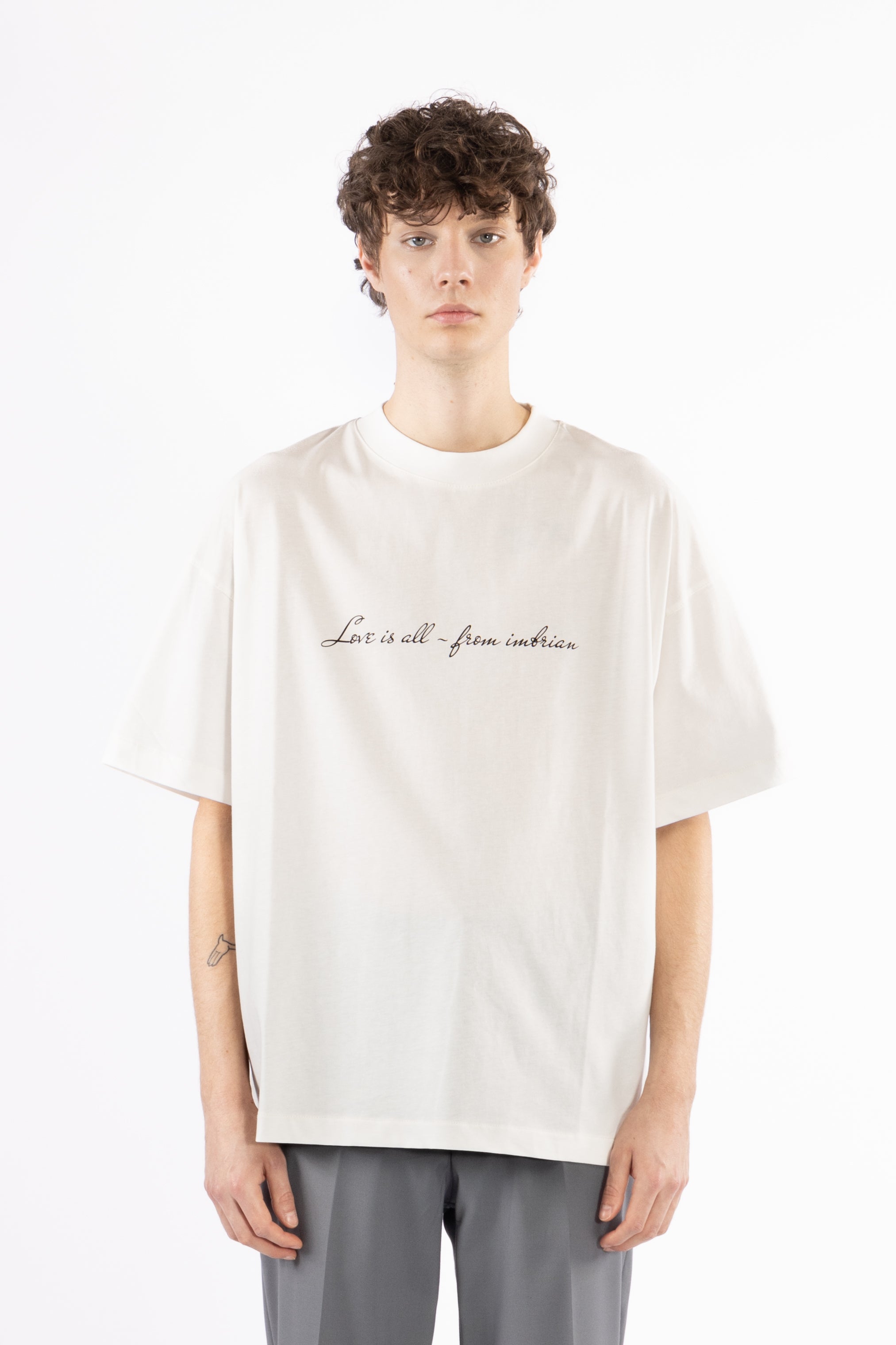 T-shirt oversize stampata - Panna