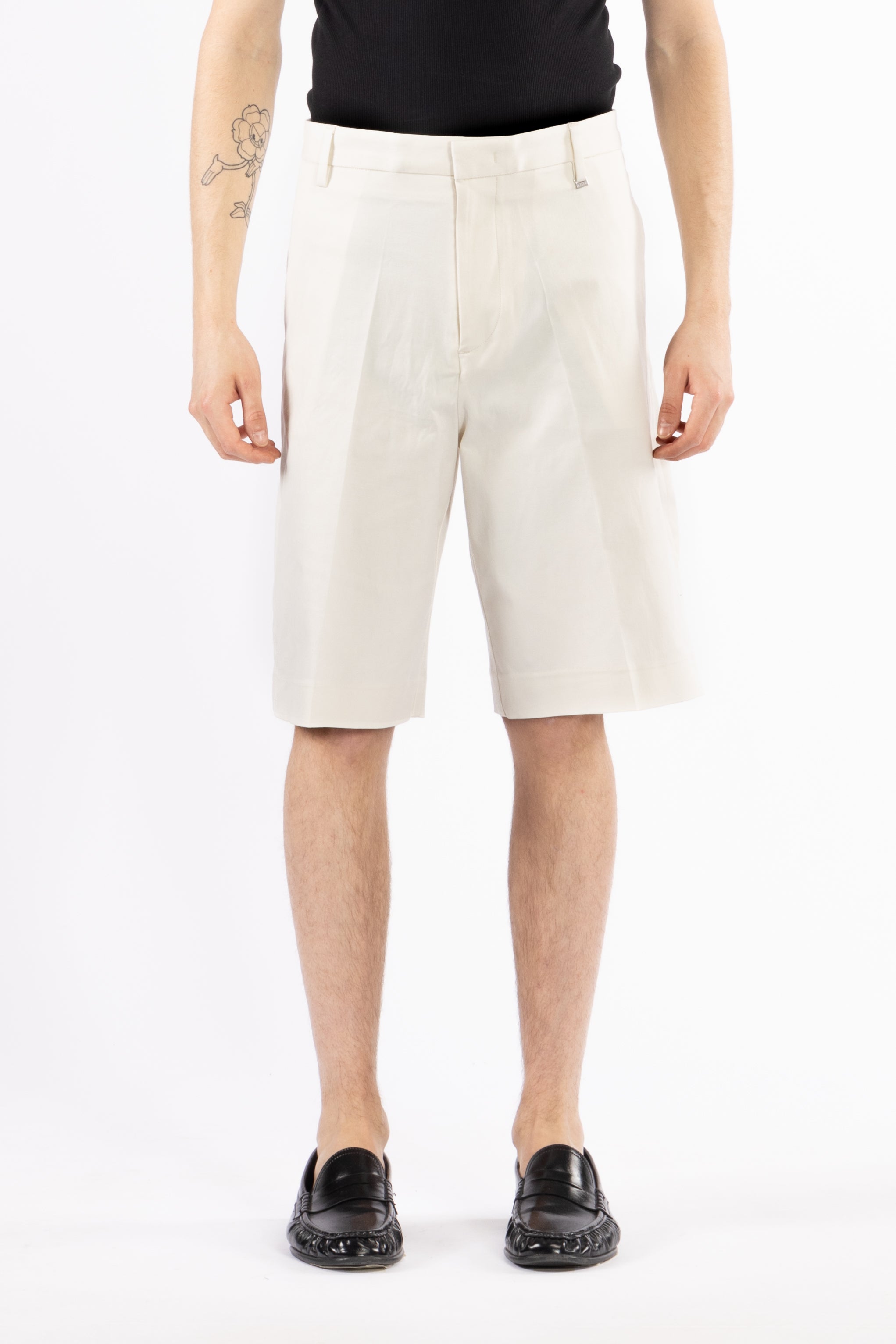 Bermuda in cotone tasca america - Panna