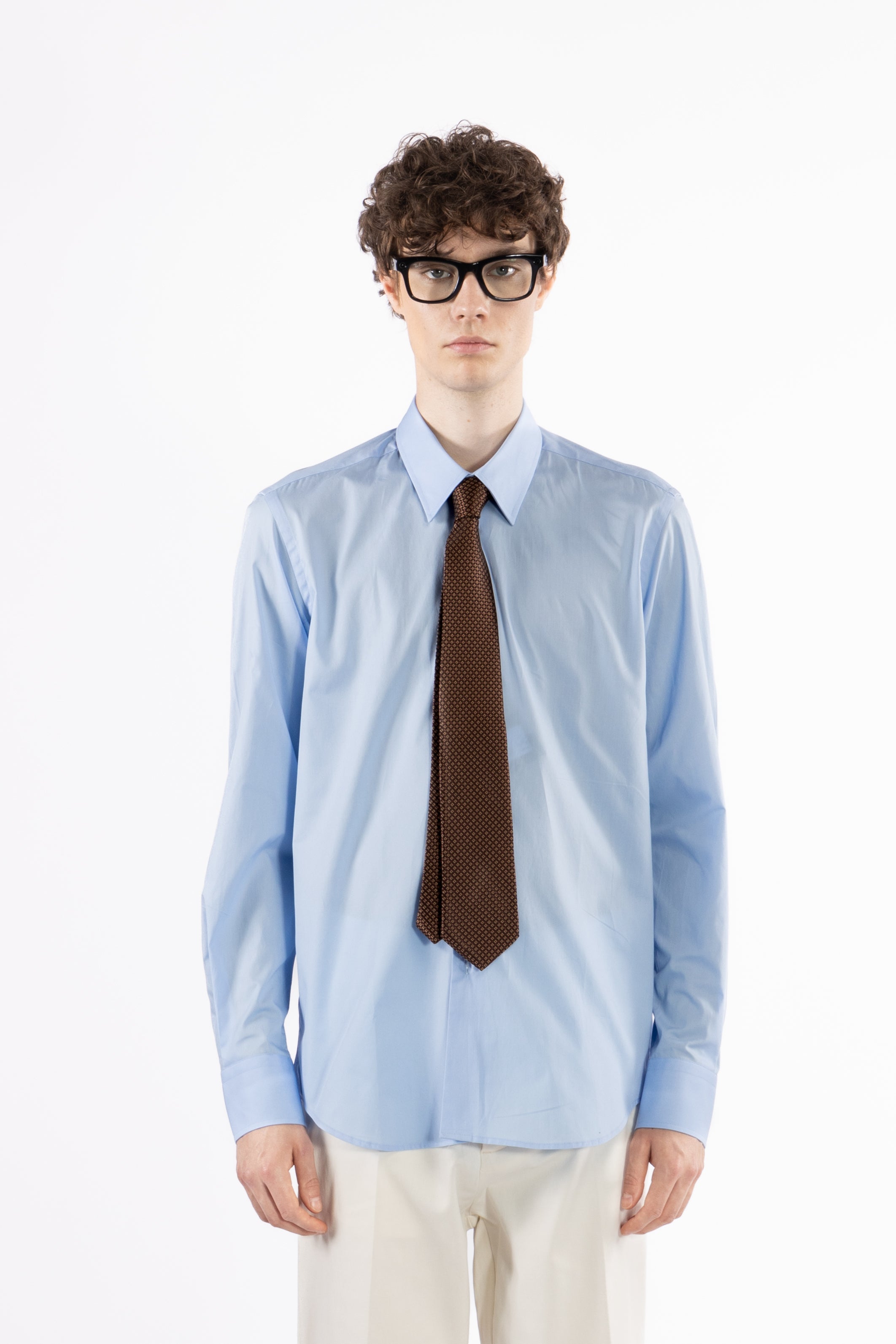 Chemise habillée en coton coupe classique - Bleu clair