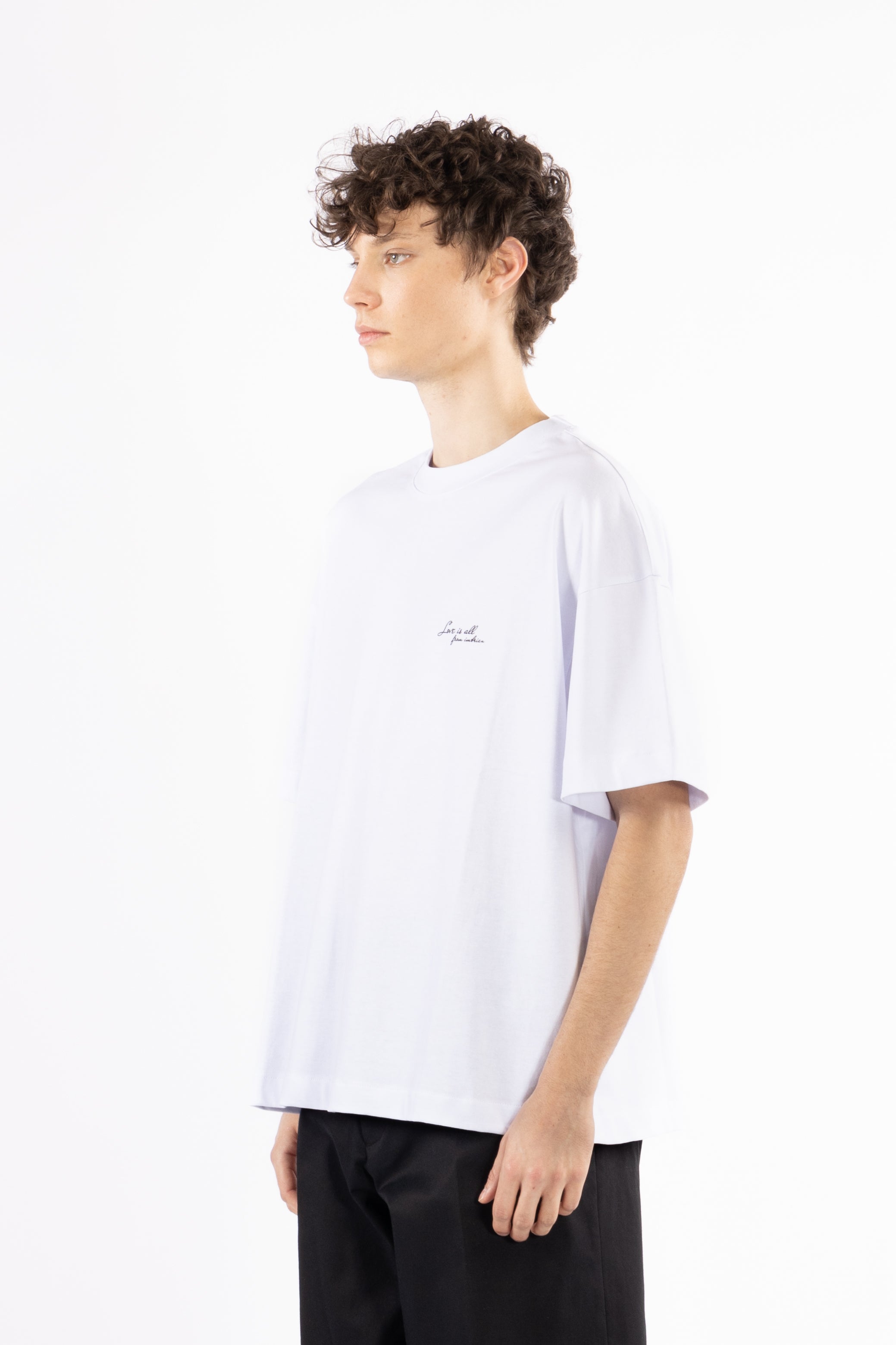 T-shirt oversize love is all - Bianco