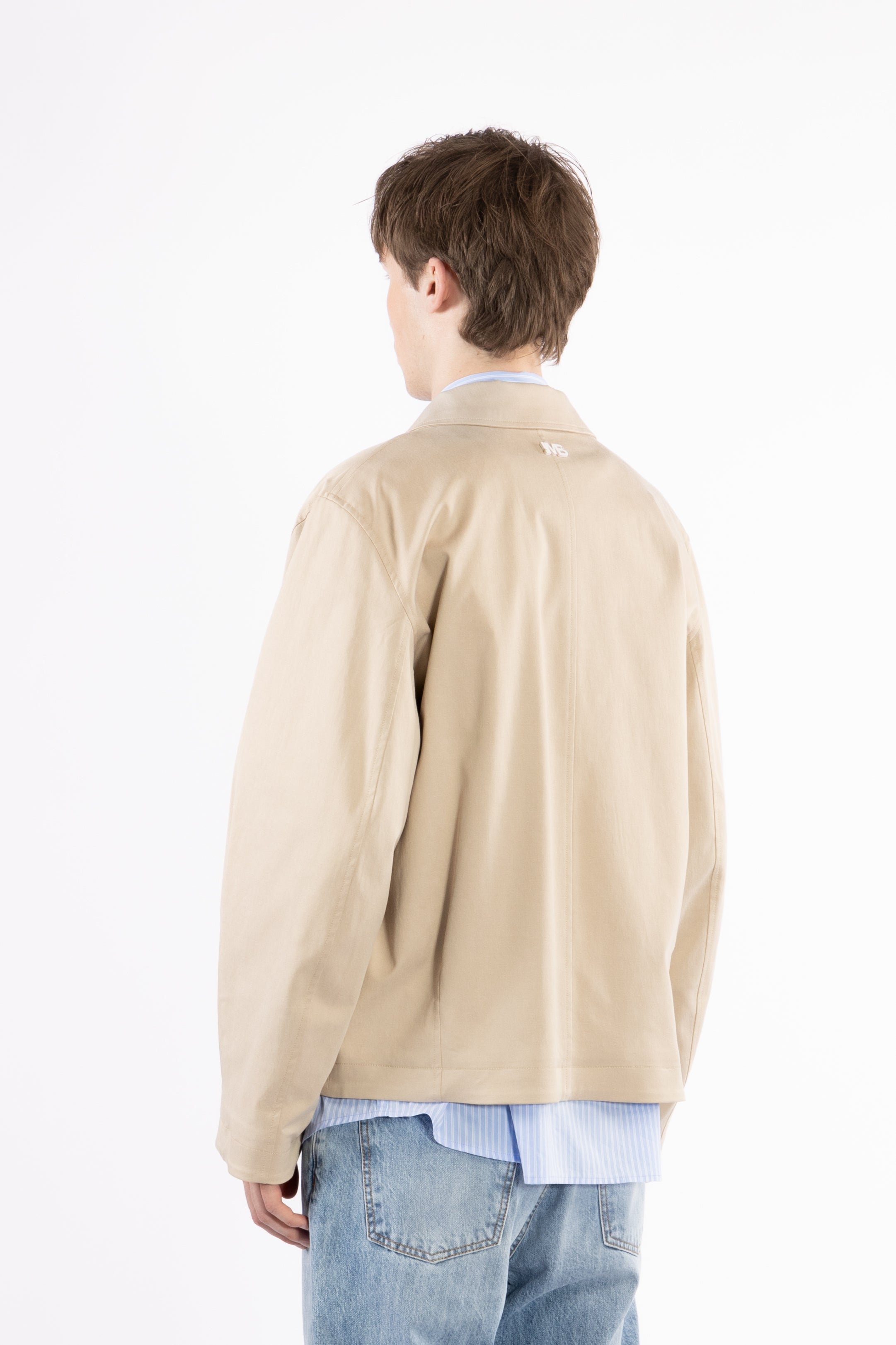 Giubbino in cotone con zip - Beige