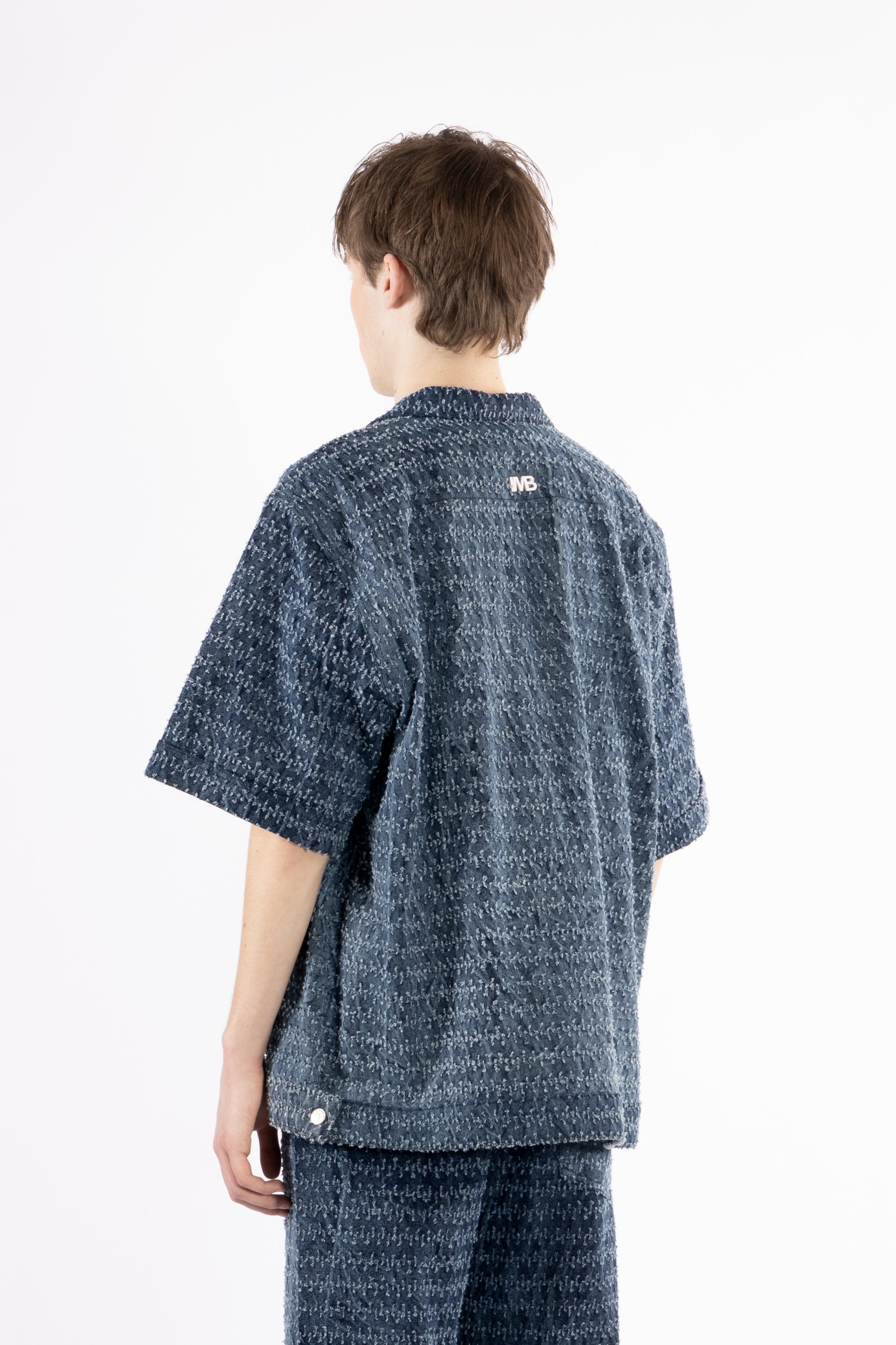 Camicia in cotone denim microrotture