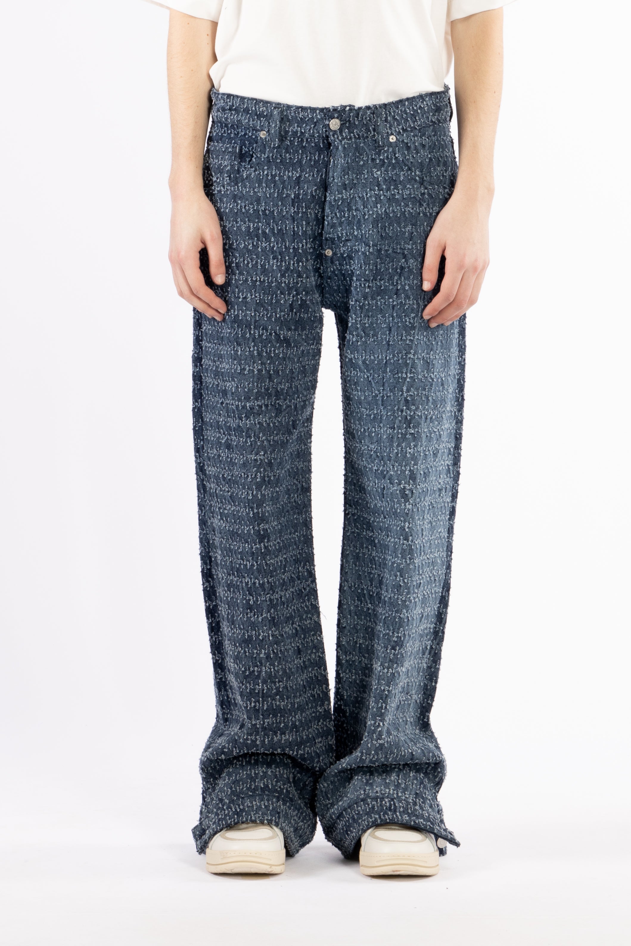 Jeans gamba ampia microrotture