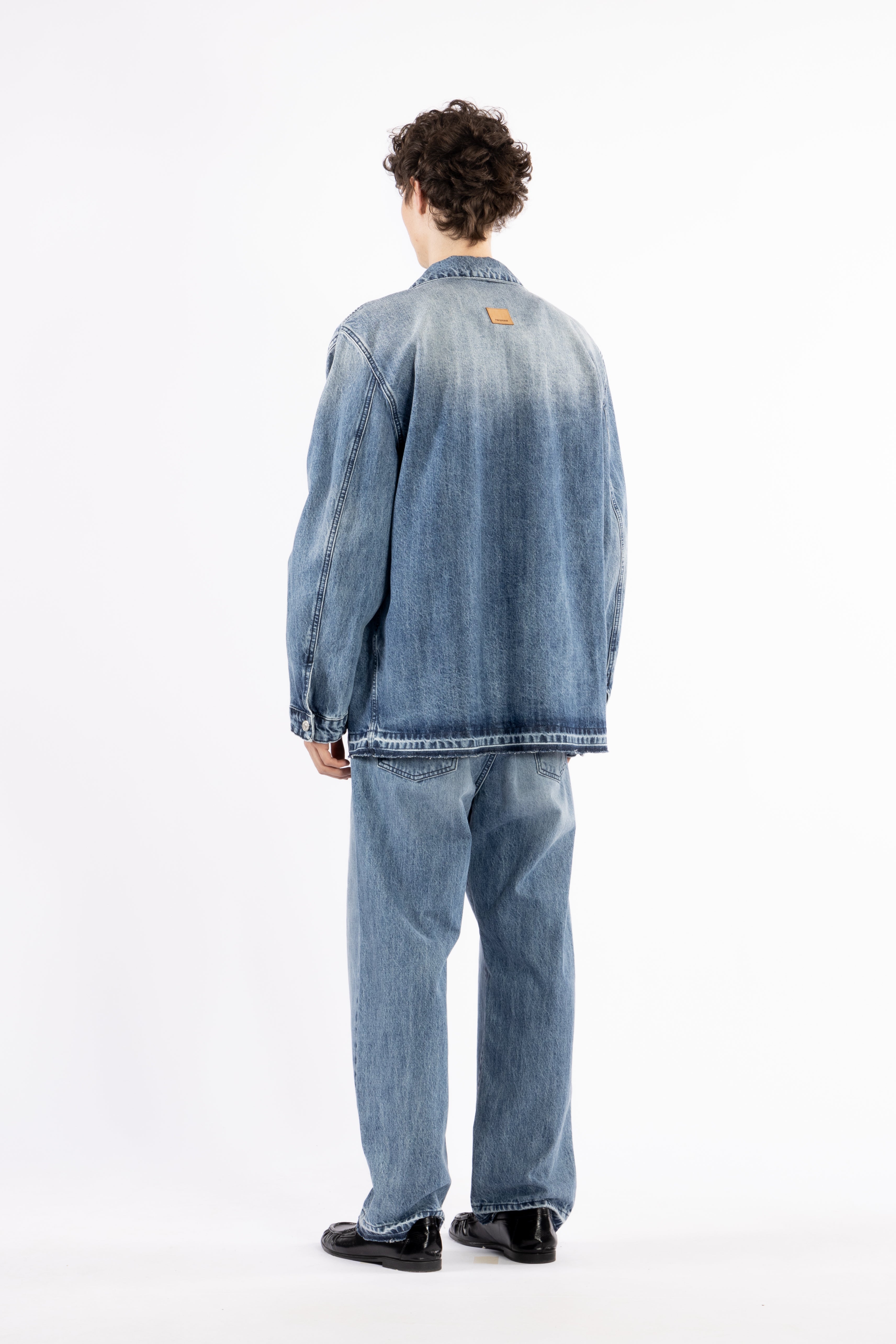 Jeans crop fit stone wash