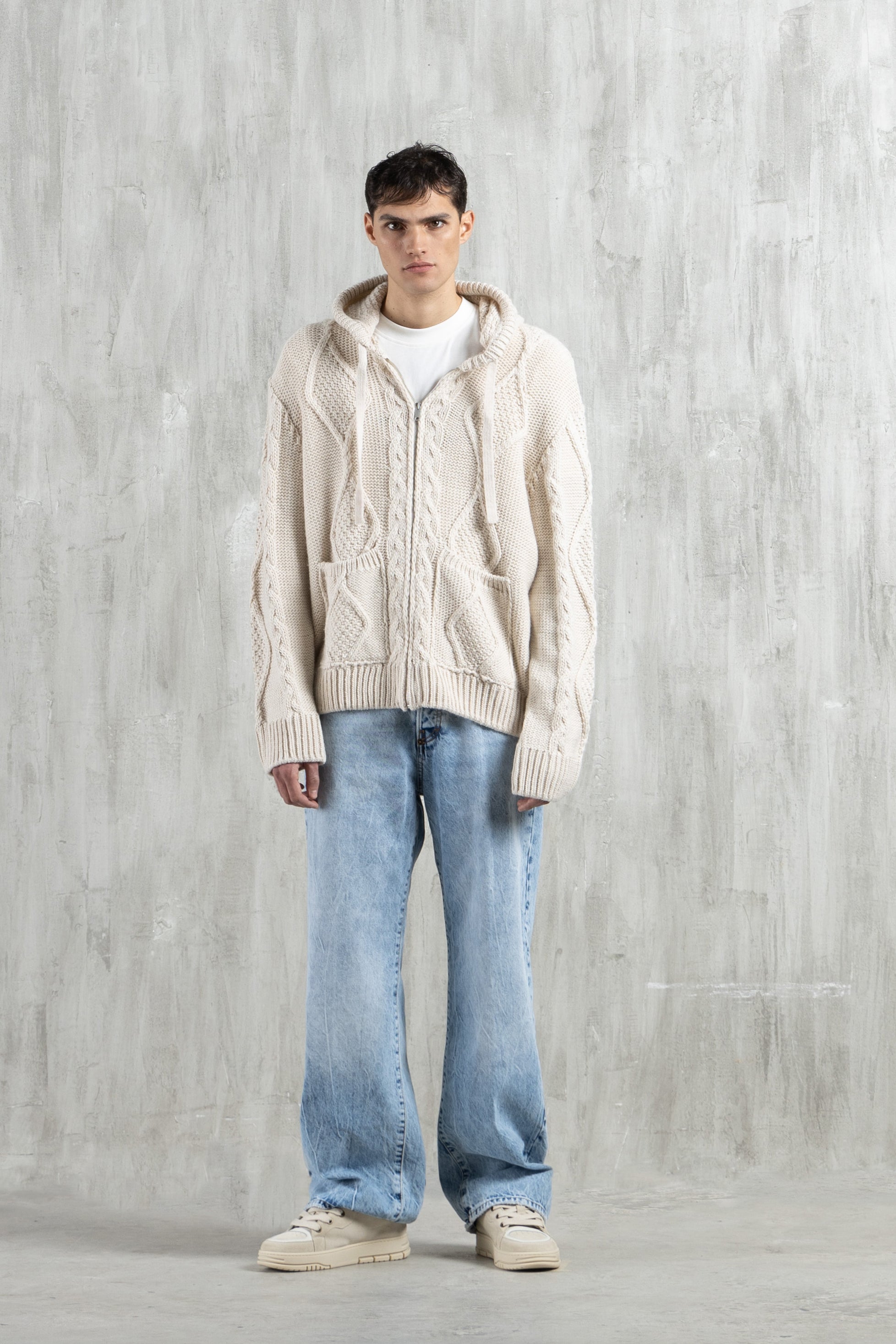 Jeans gamba larga in denim chiaro