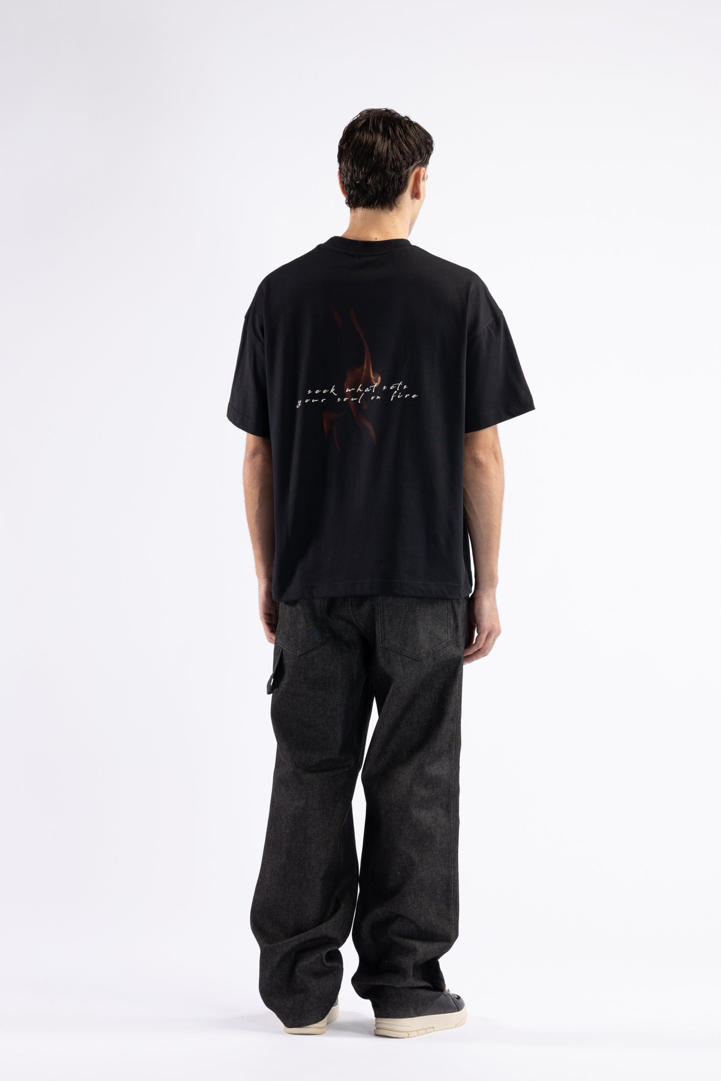 T-shirt oversize stampa retro - Nero