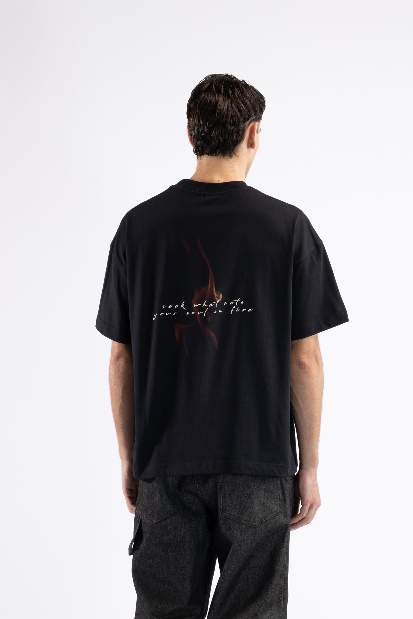 T-shirt oversize stampa retro - Nero