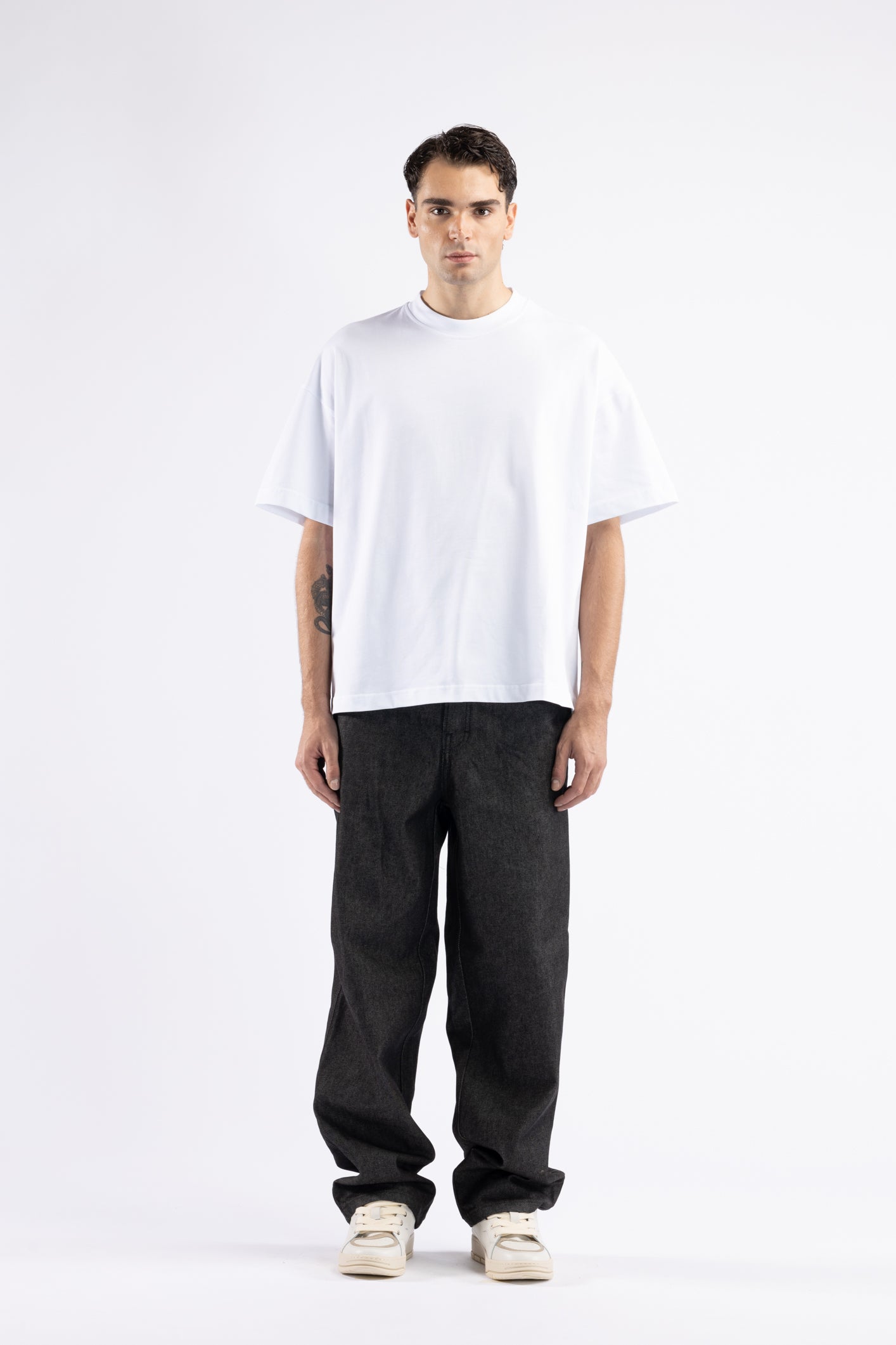 T-shirt oversize stampa retro - Bianco