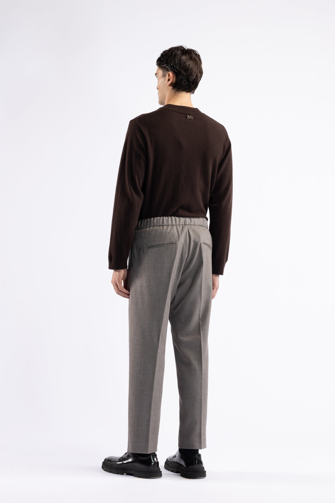 Pantalone con coulisse crop fit - Tortora