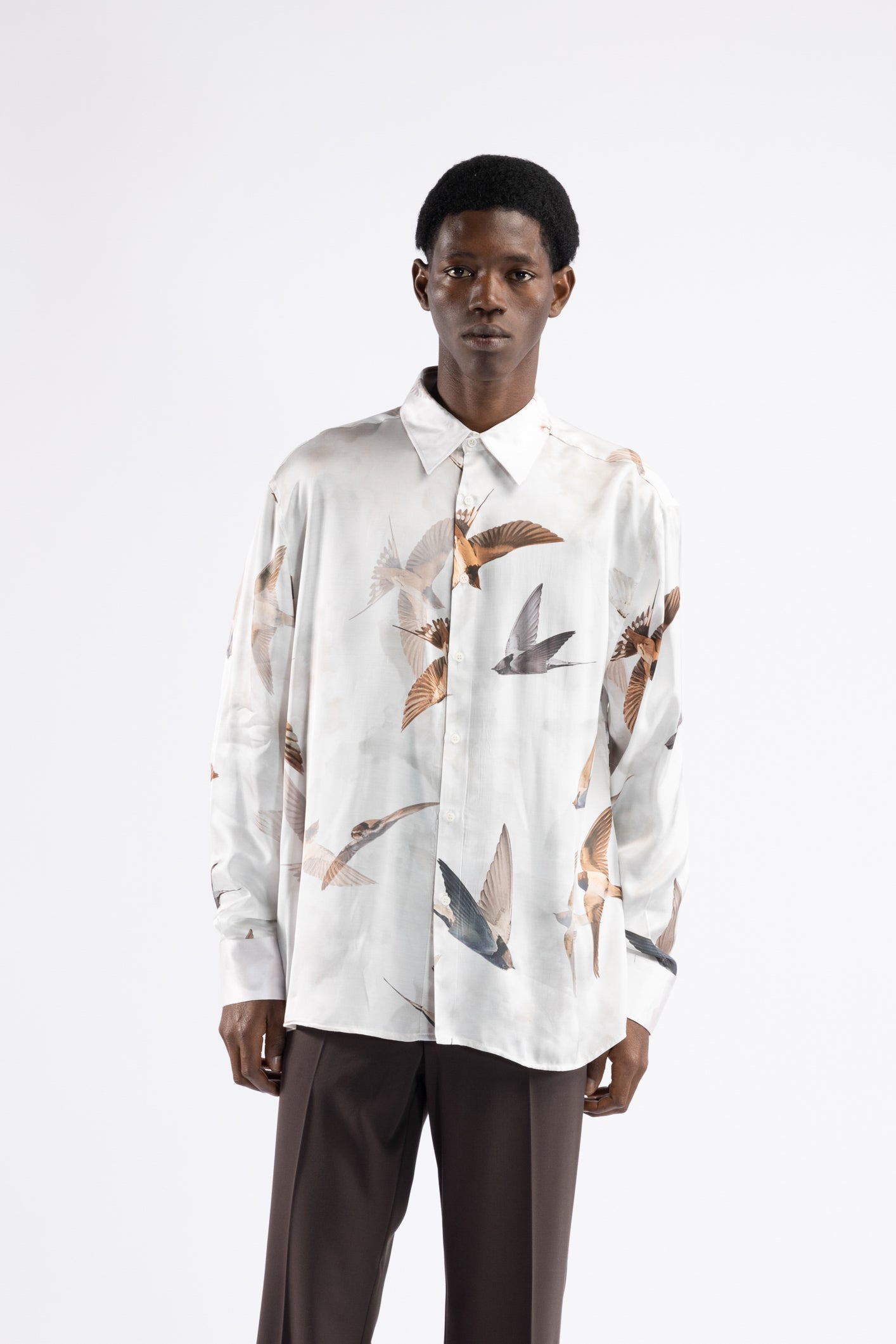 Camicia in viscosa oversize fantasia