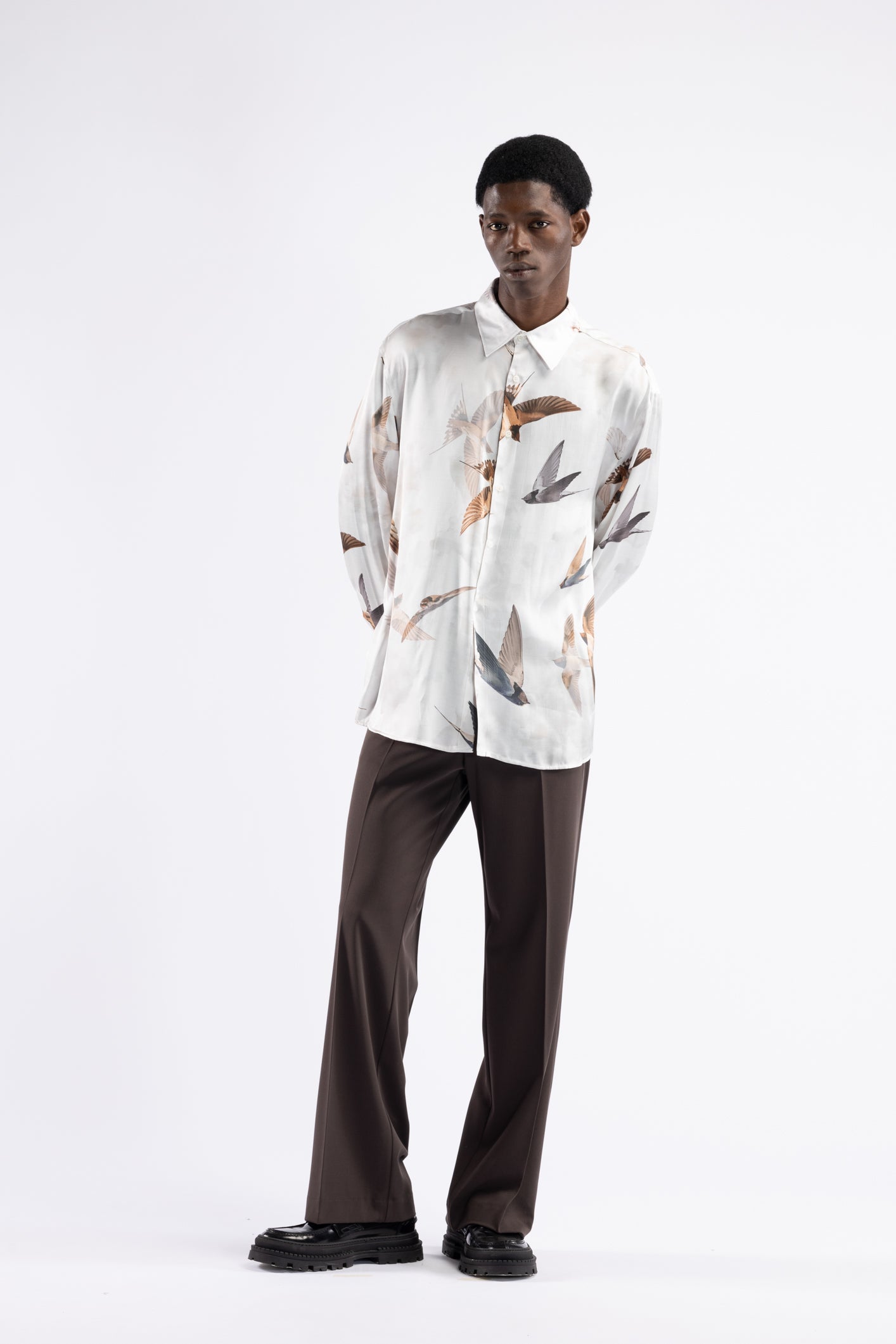 Camicia in viscosa oversize fantasia