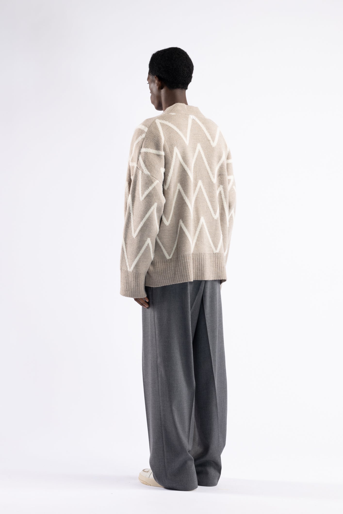 Gilet oversize à motifs - Beige