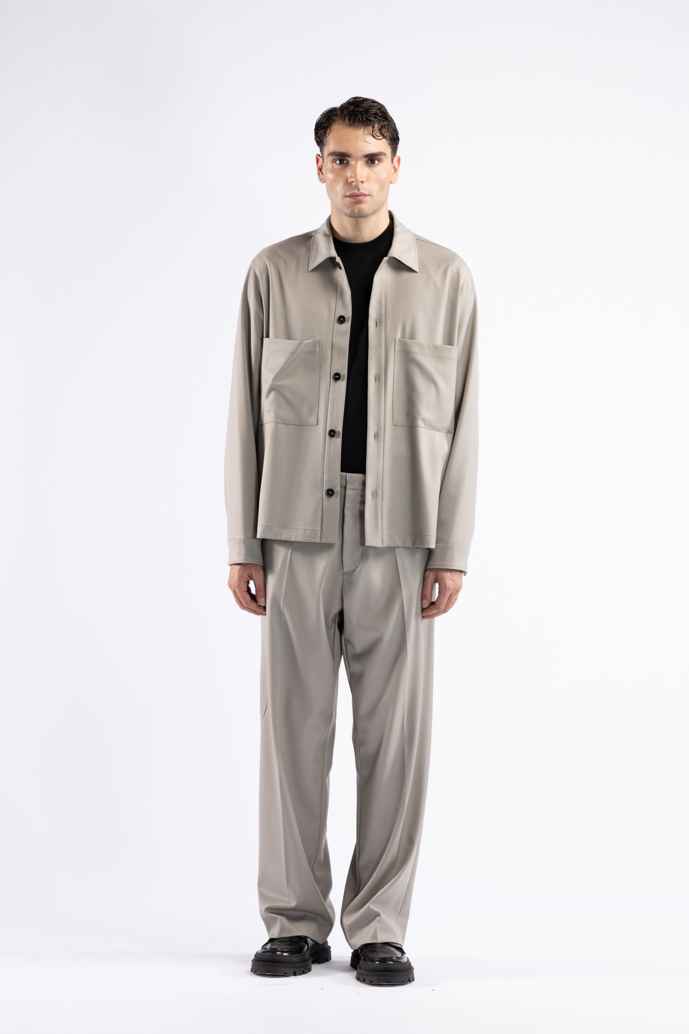 Camicia da coordinato con tasche - Mastice