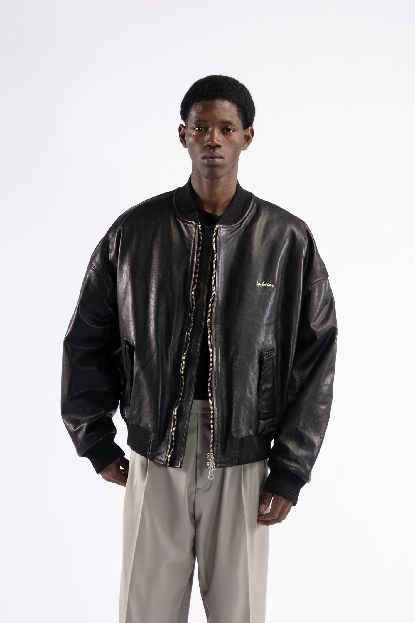 Bomber in pelle - Nero