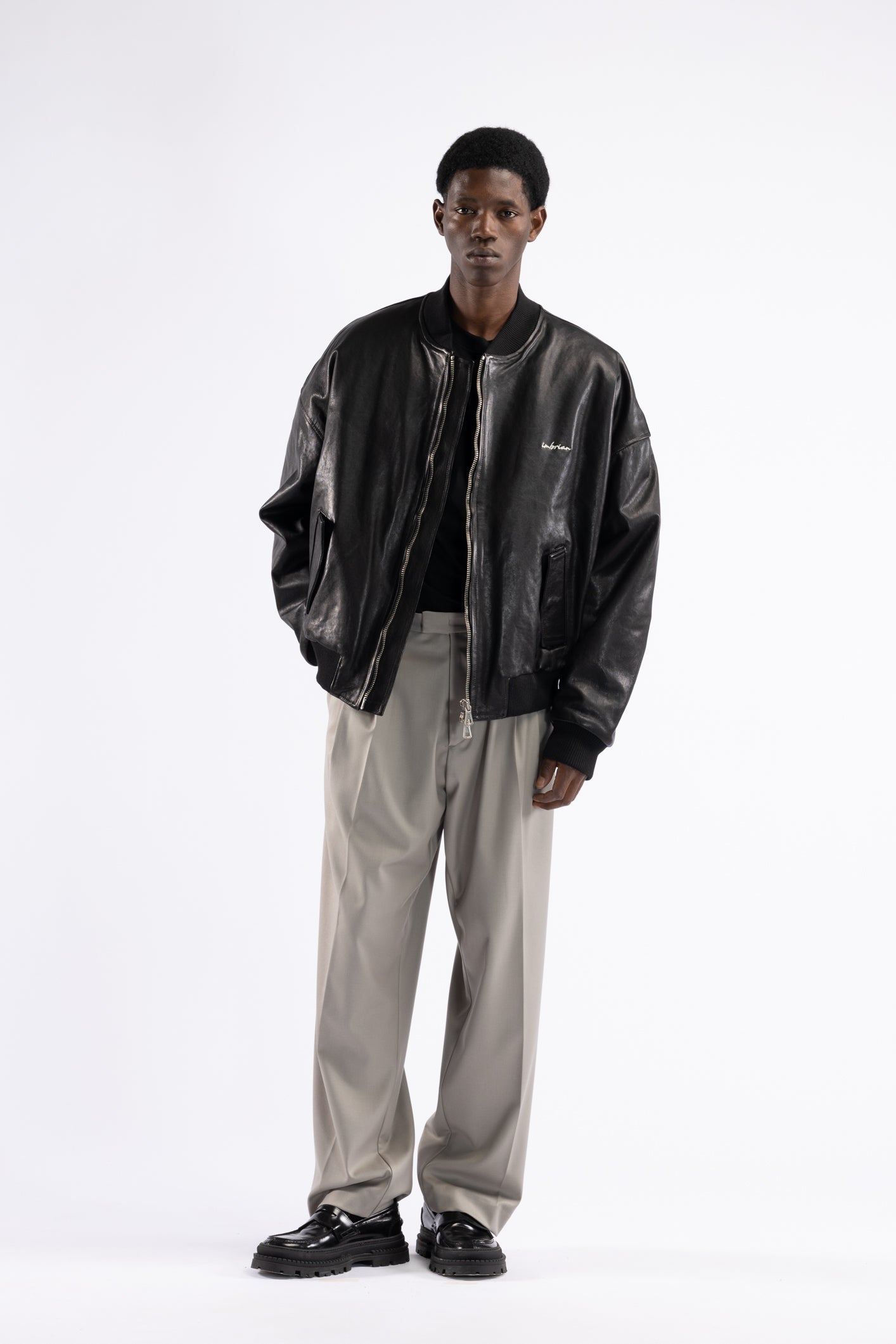 Bomber in pelle - Nero