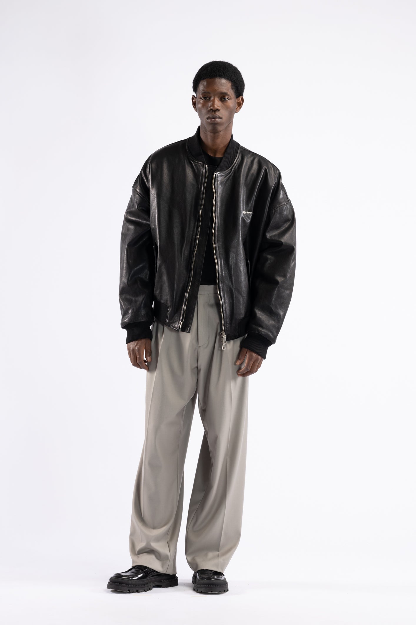 Bomber in pelle - Nero