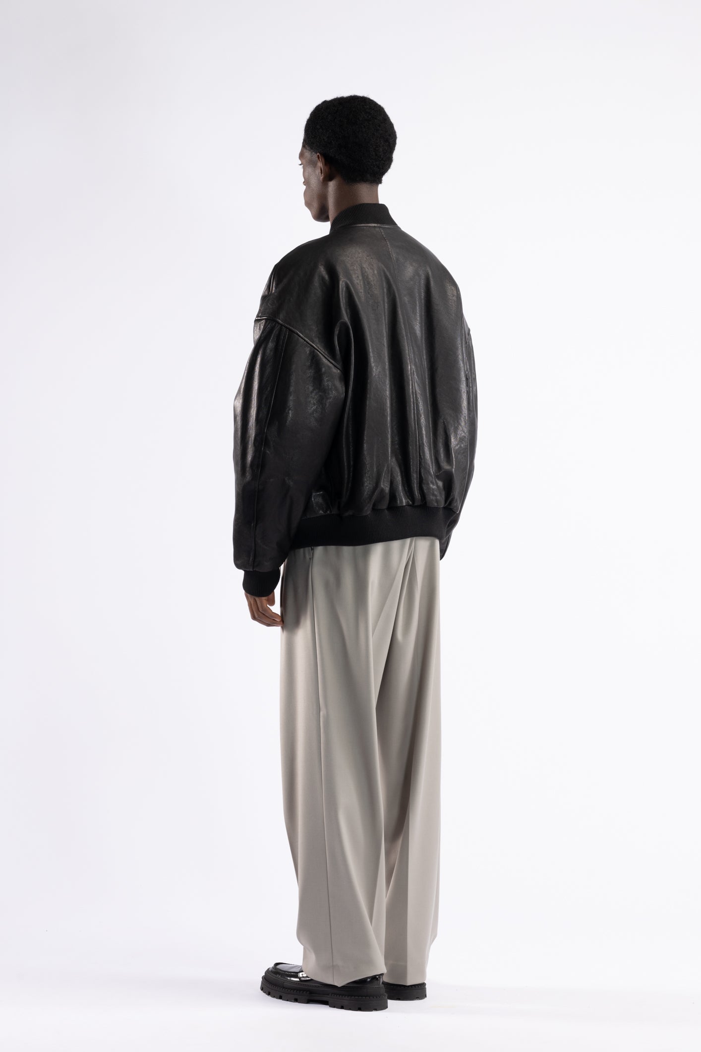 Bomber in pelle - Nero
