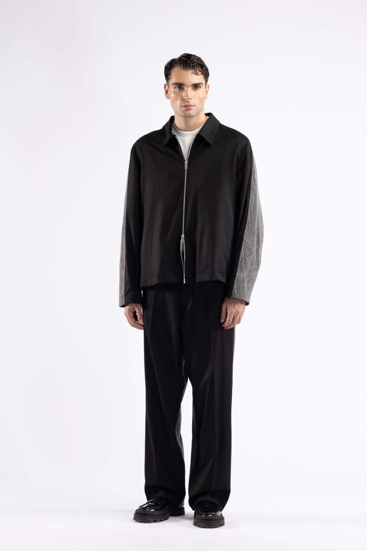 Pantalone doppio tessuto retro in denim