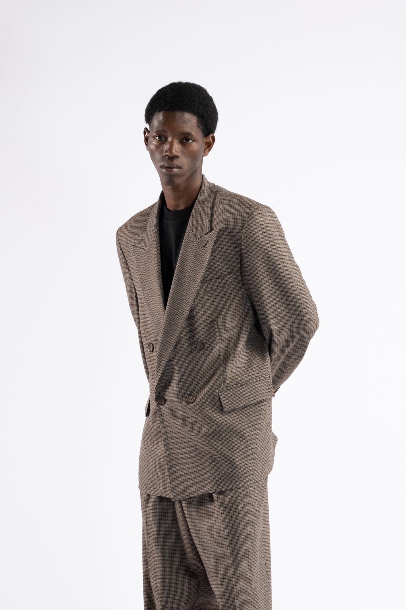 Giacca oversize pied de poule doppiopetto