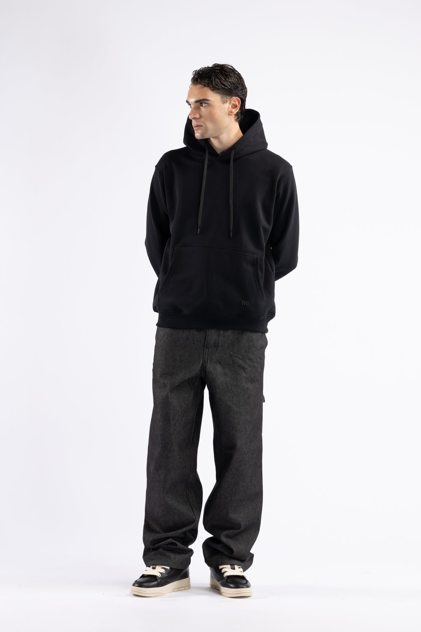 Jean de charpentier en denim noir