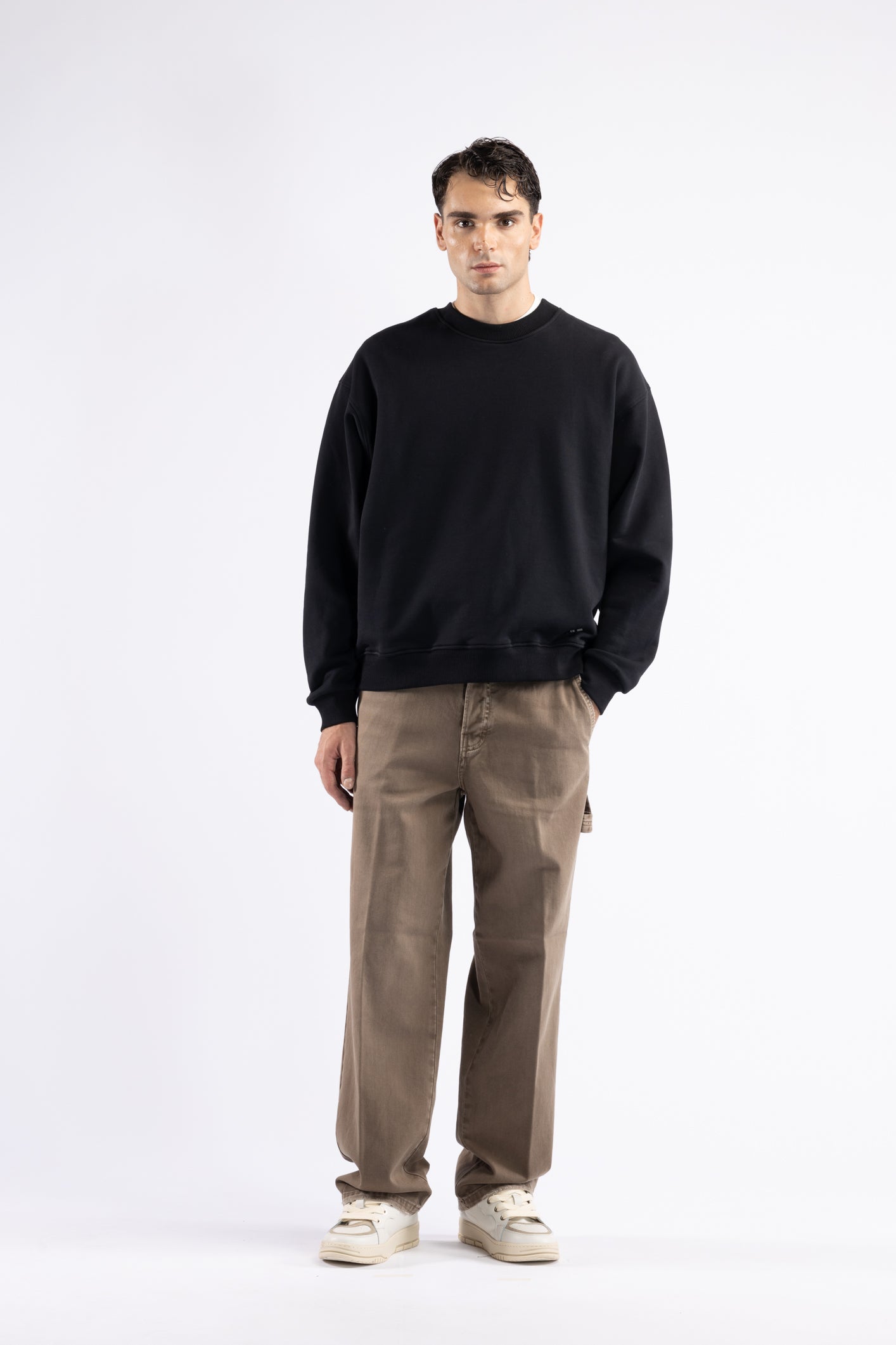 Jean de charpentier délavé - Gris tourterelle