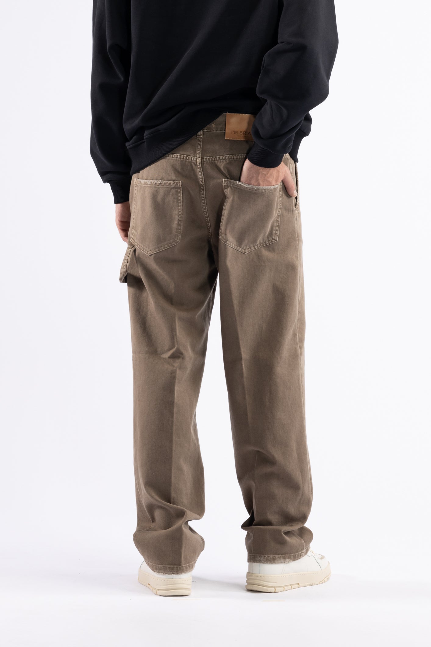 Jeans carpenter effetto slavato - Tortora