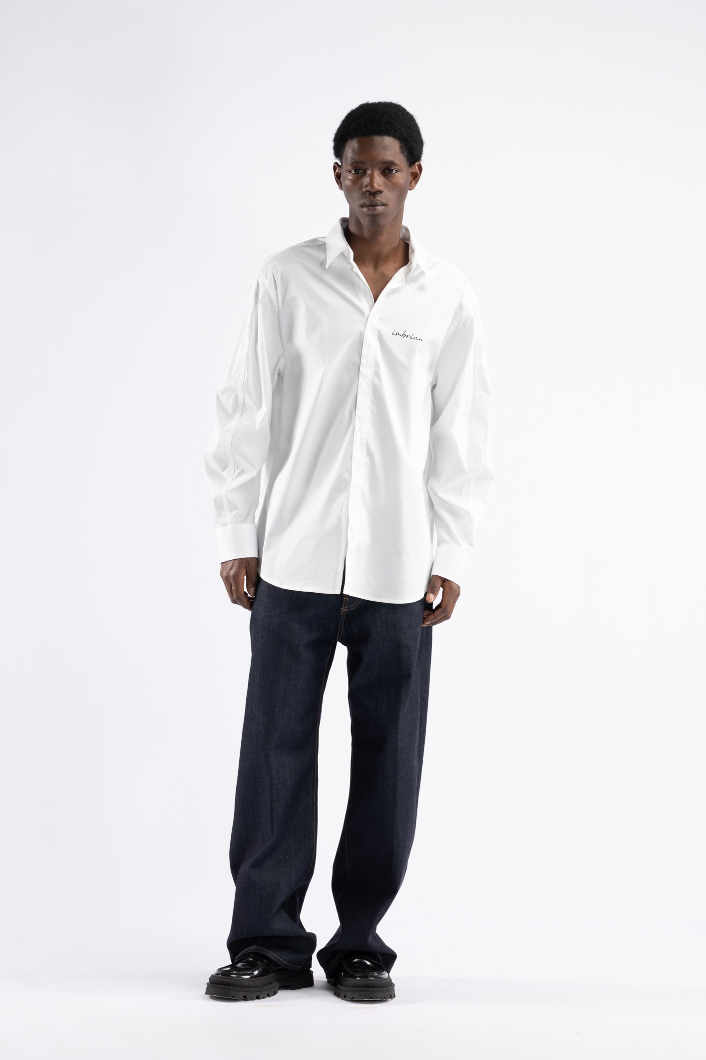 Camicia oversize in cotone con stampa - Bianco