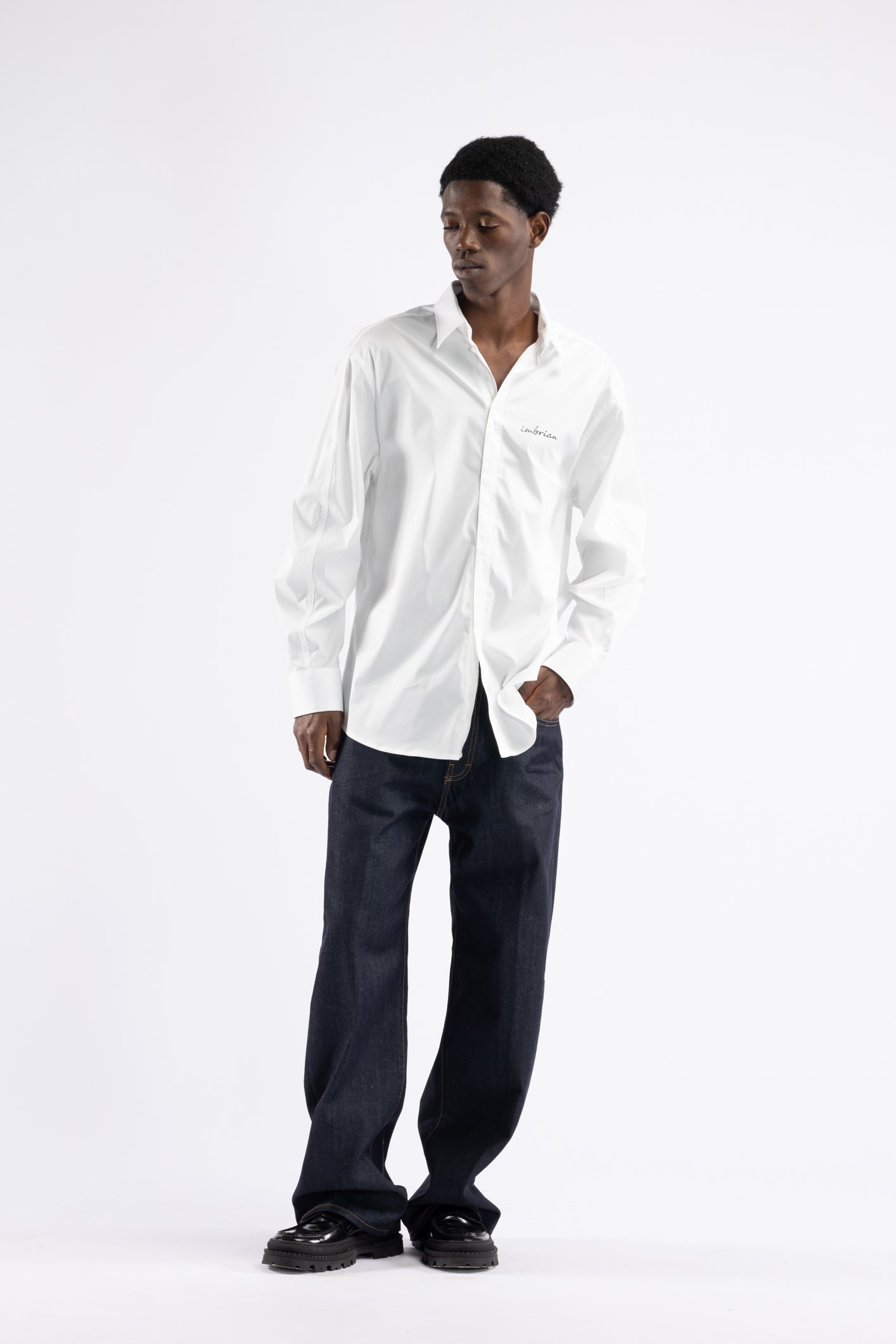 Camicia oversize in cotone con stampa - Bianco