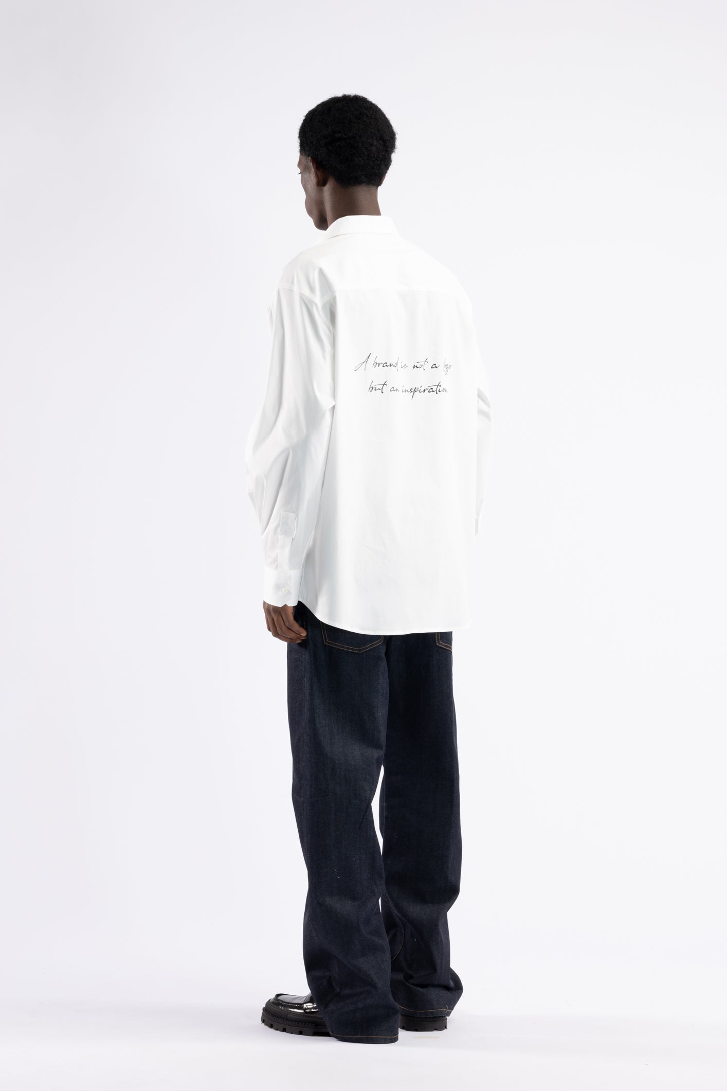 Camicia oversize in cotone con stampa - Bianco