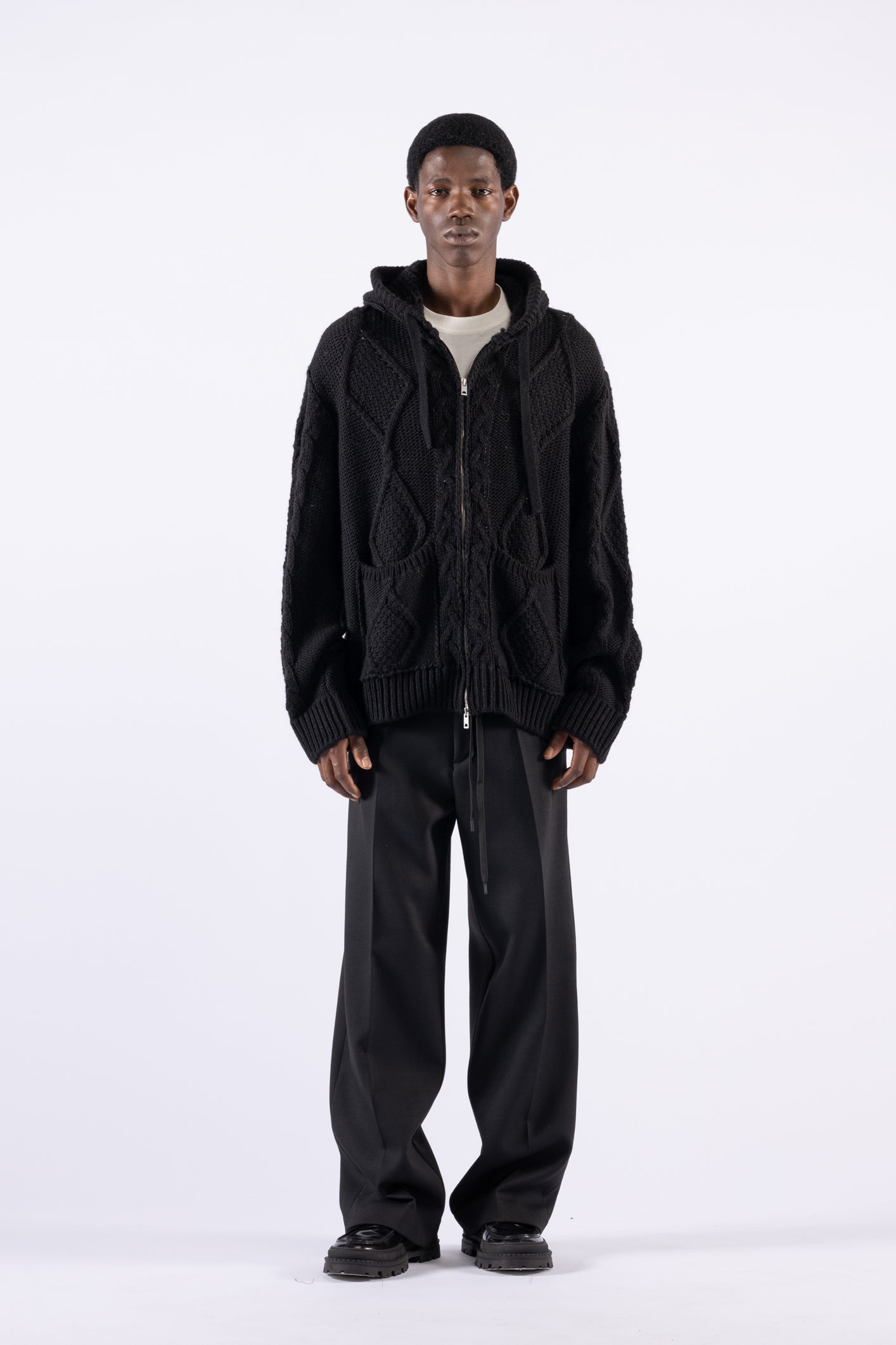 Gilet oversize en laine mélangée - Noir