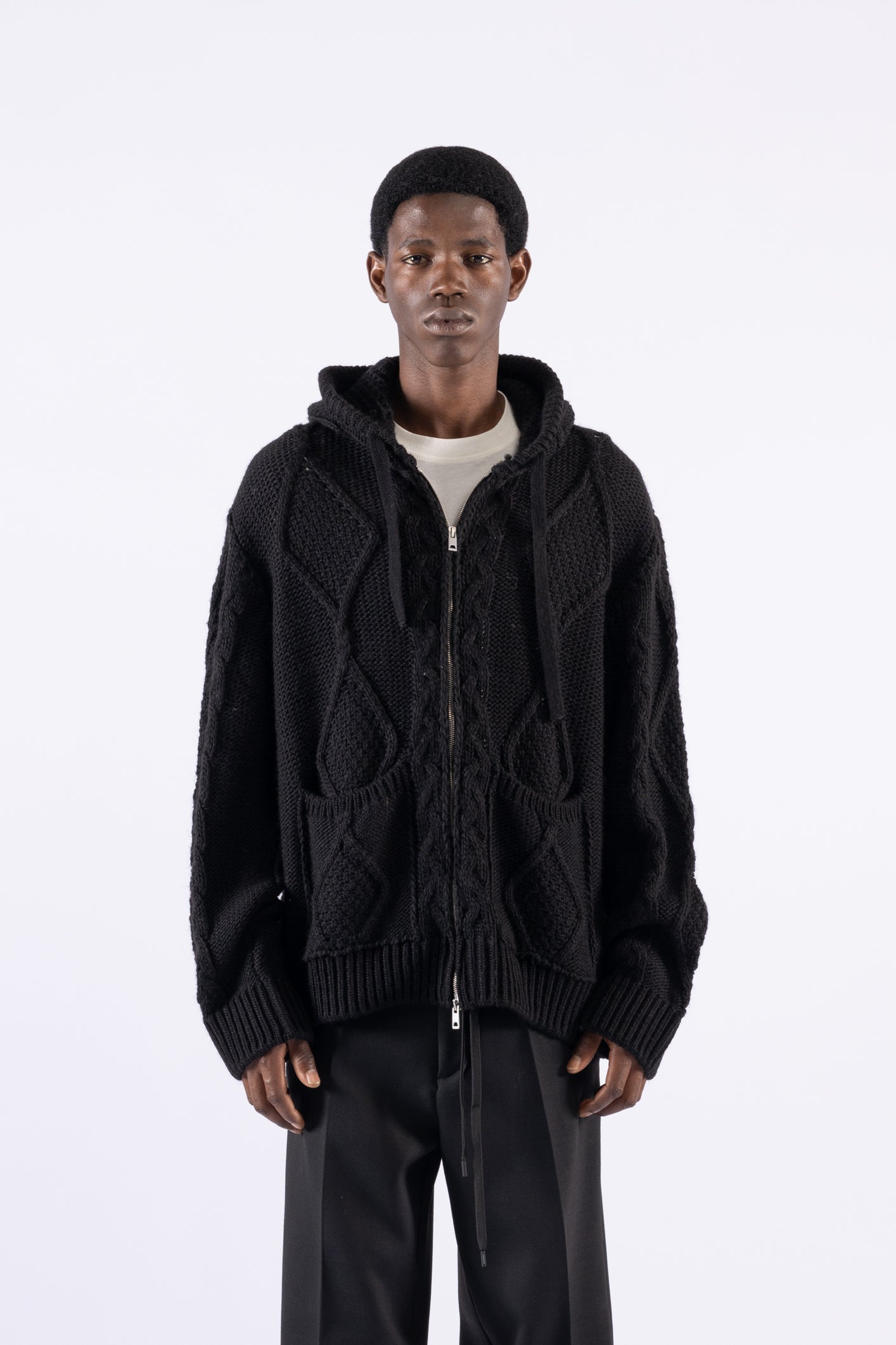Gilet oversize en laine mélangée - Noir
