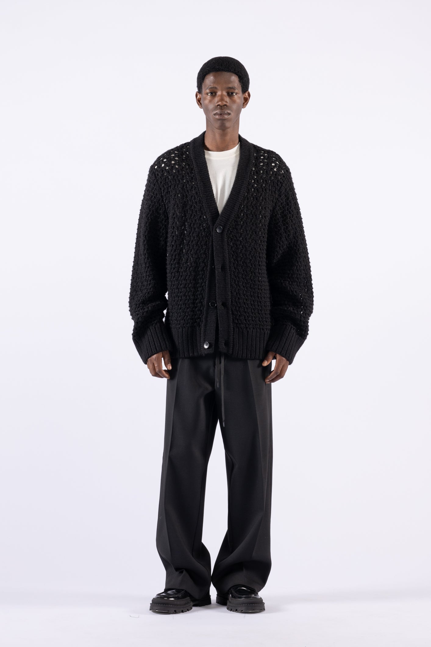 Gilet oversize ajouré - Noir