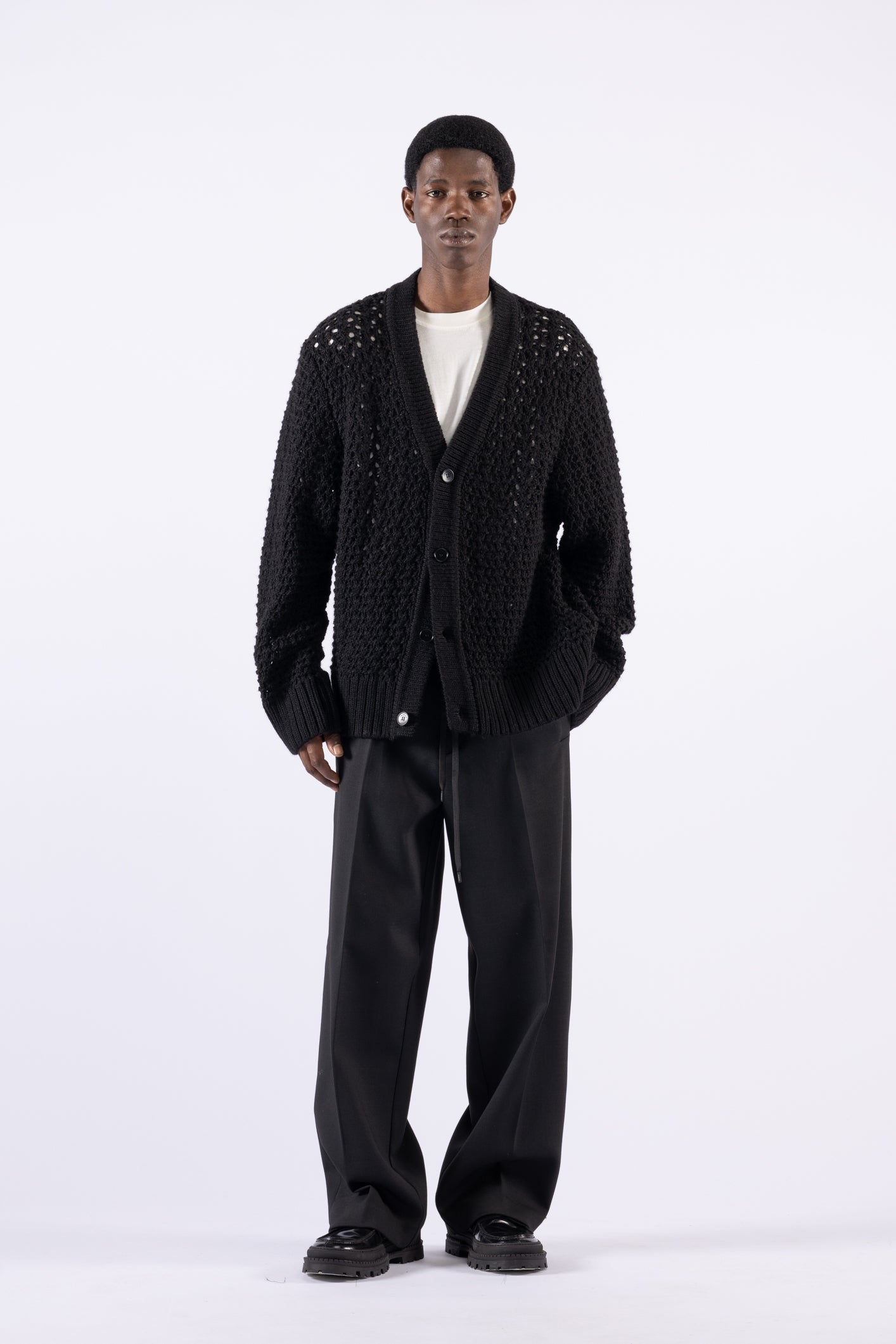 Gilet oversize ajouré - Noir