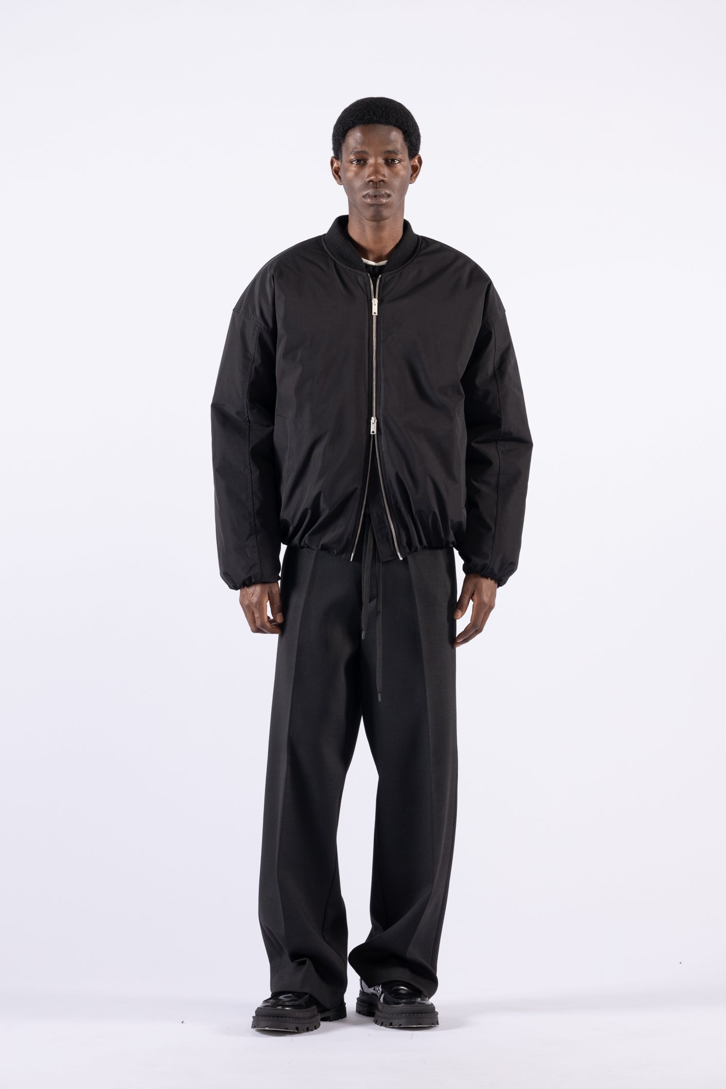 Bomber oversize in nylon - Nero