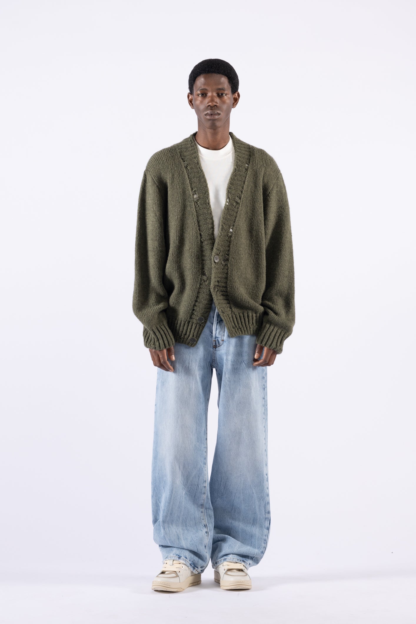 Jeans gamba larga in denim chiaro