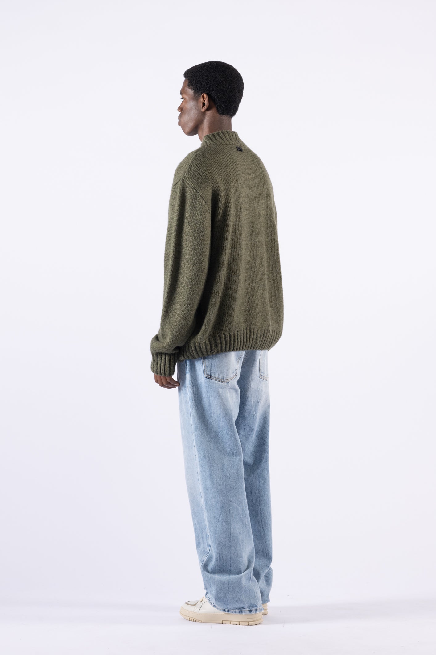Cardigan oversize con rotture - Verde