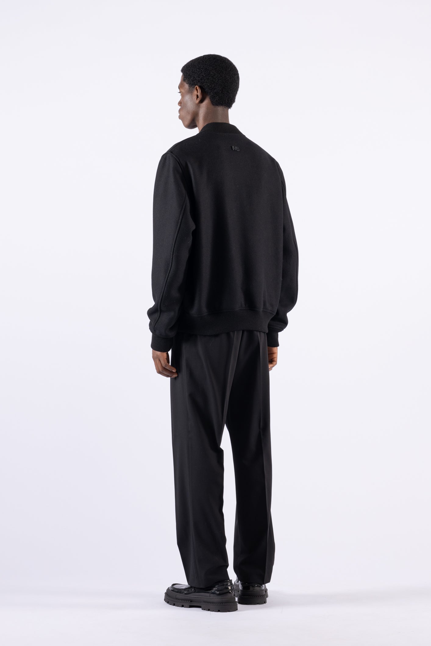 Blouson aviateur en laine - Noir