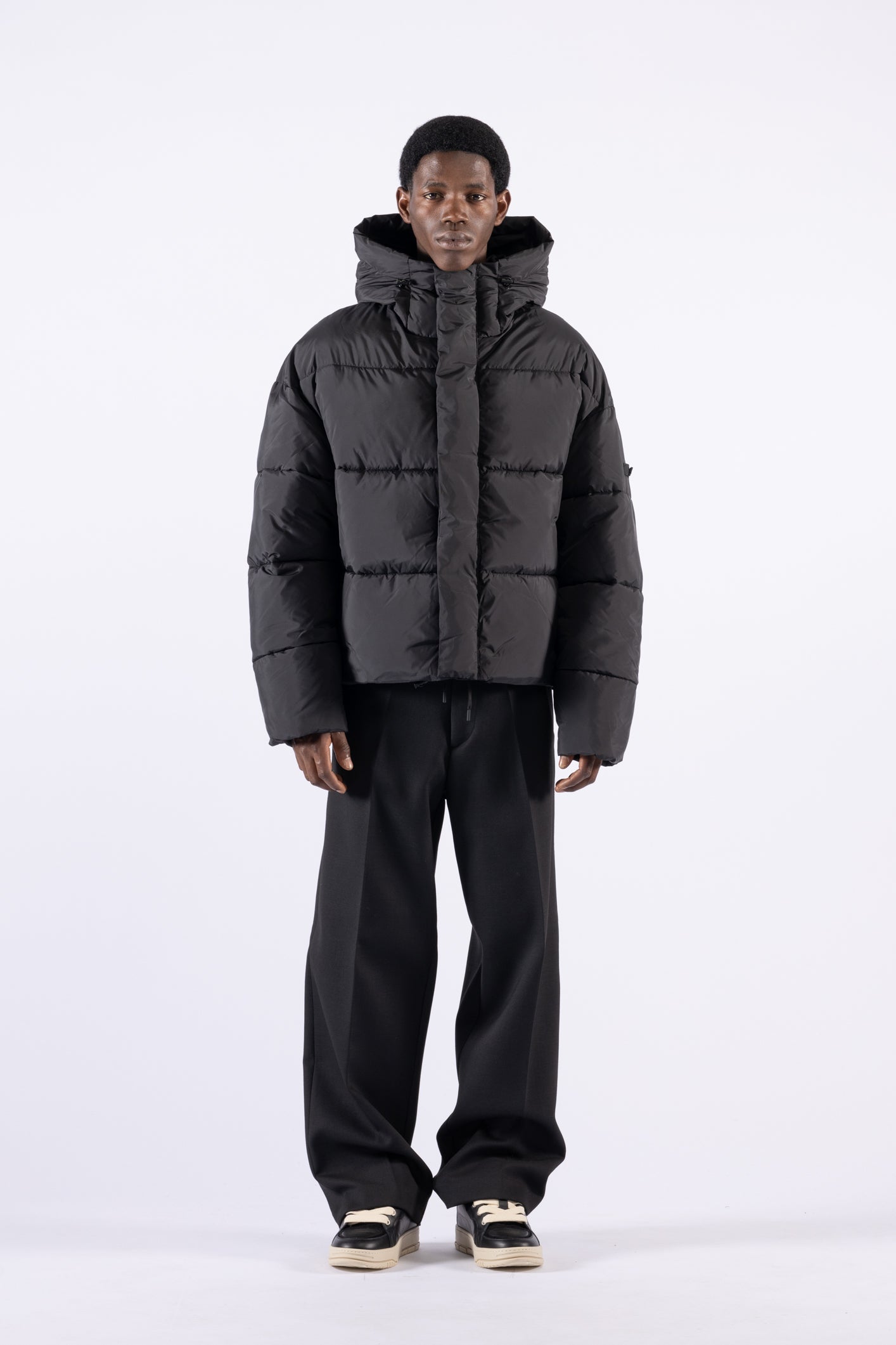 Doudoune oversize à capuche - Noire