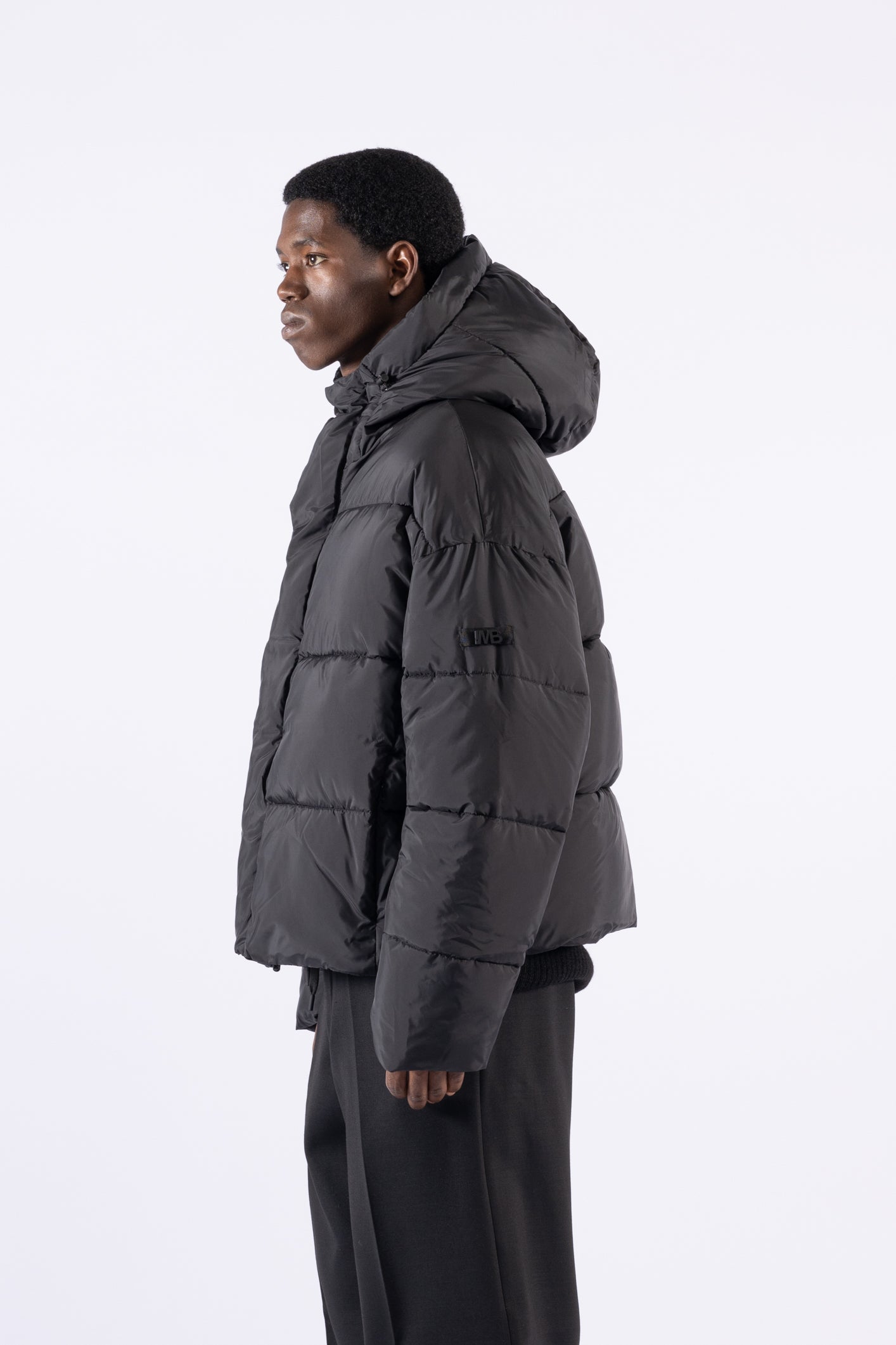 Doudoune oversize à capuche - Noire