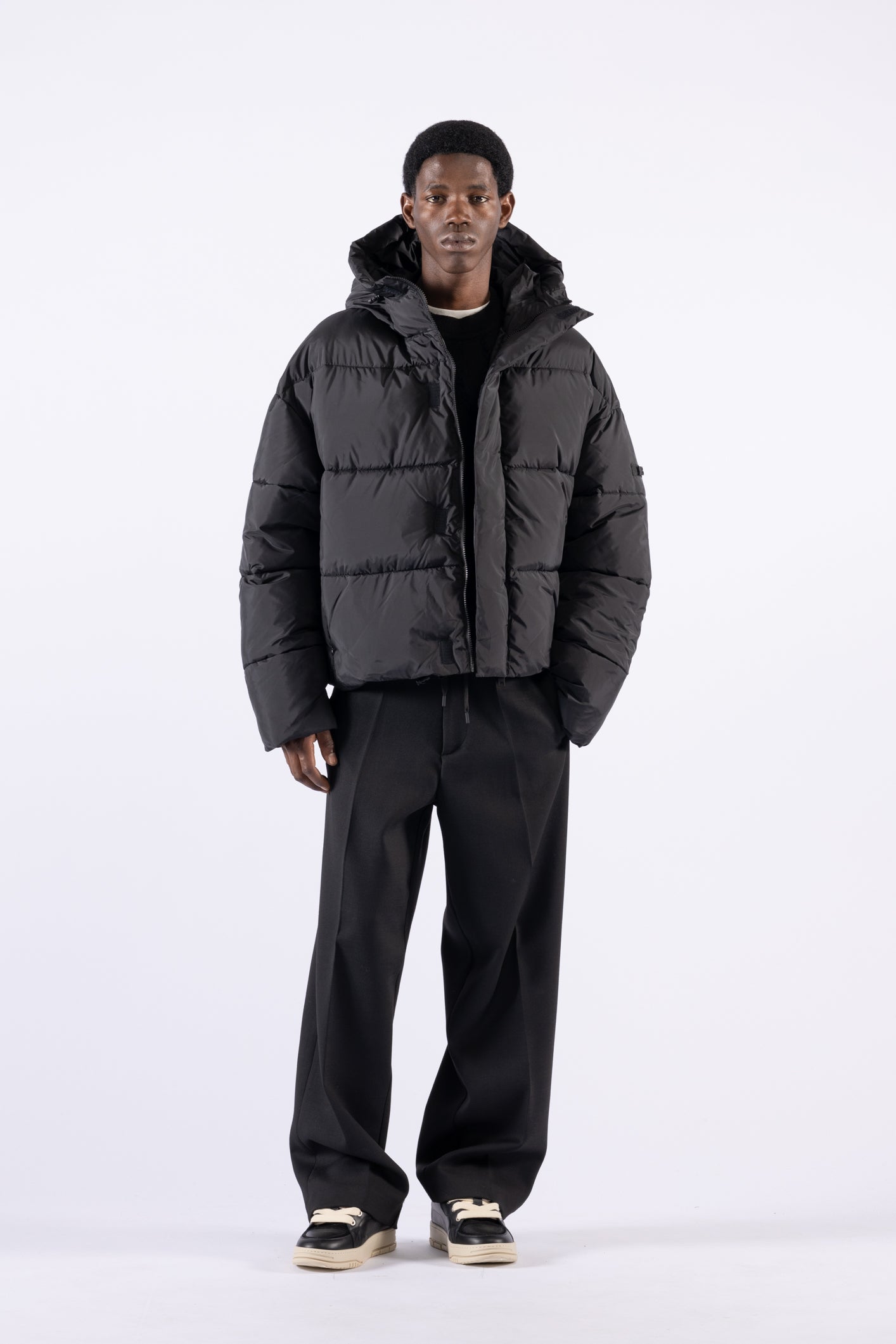 Doudoune oversize à capuche - Noire