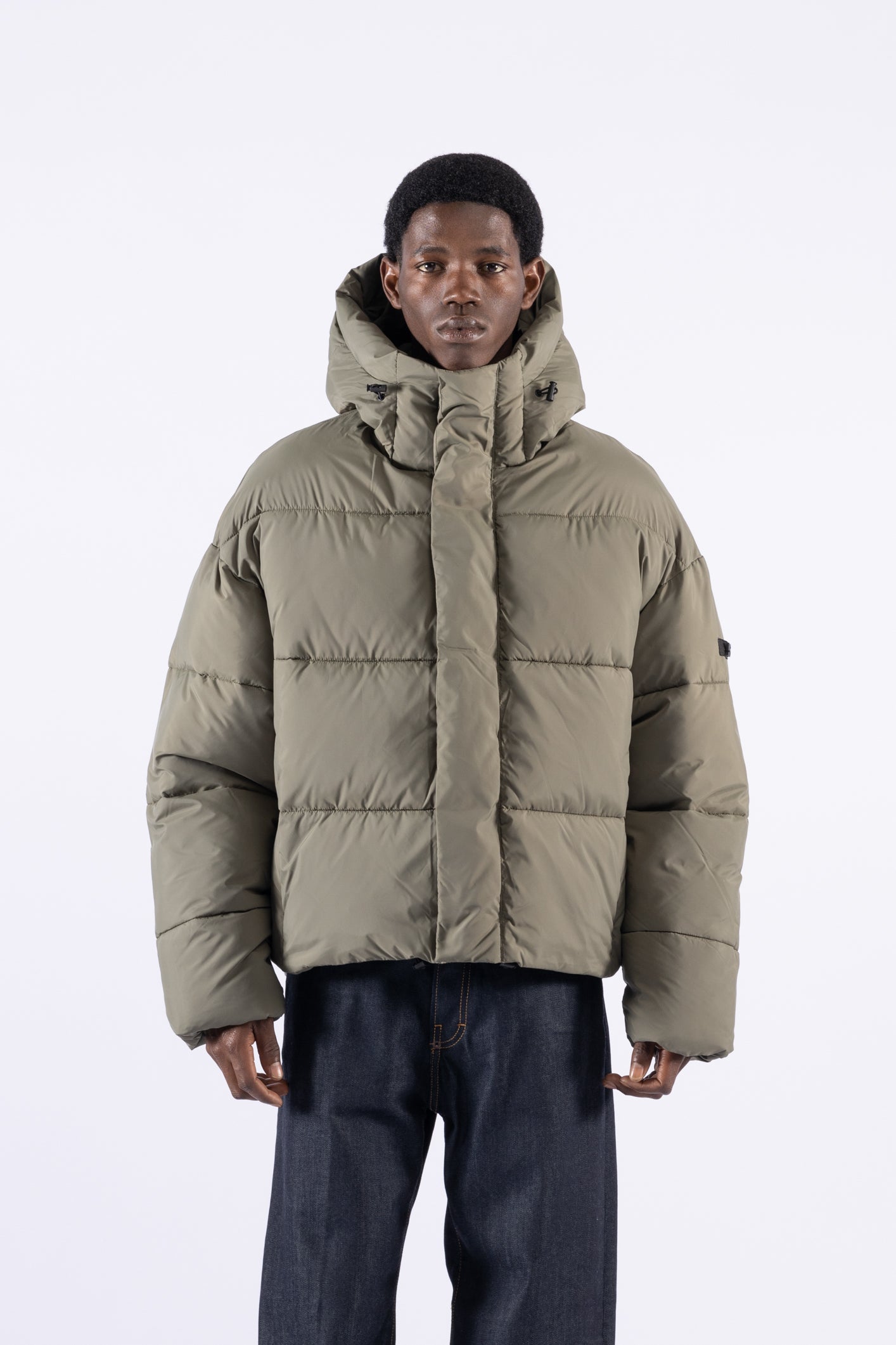 Doudoune oversize à capuche - Verte