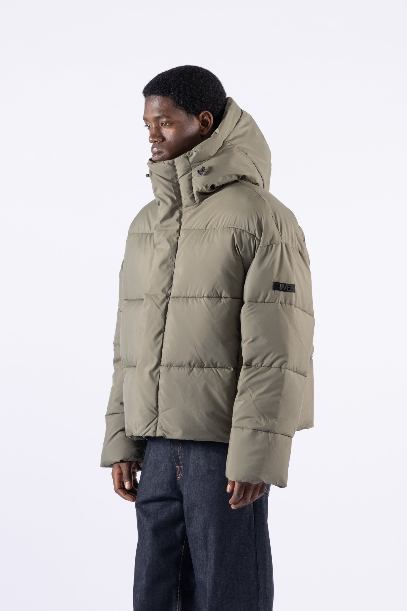 Doudoune oversize à capuche - Verte