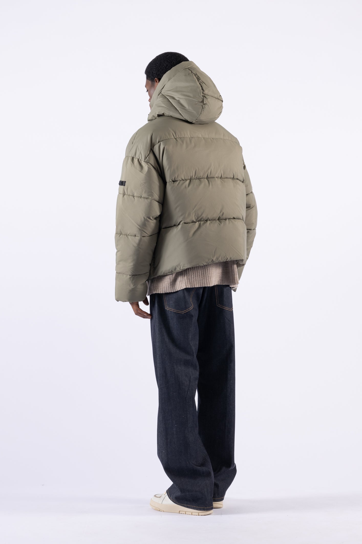 Doudoune oversize à capuche - Verte