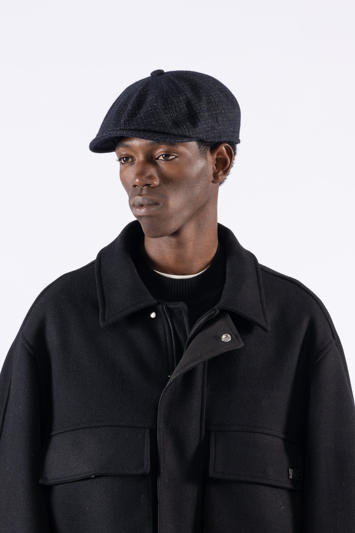 Bonnet en laine et coton à micro-motifs