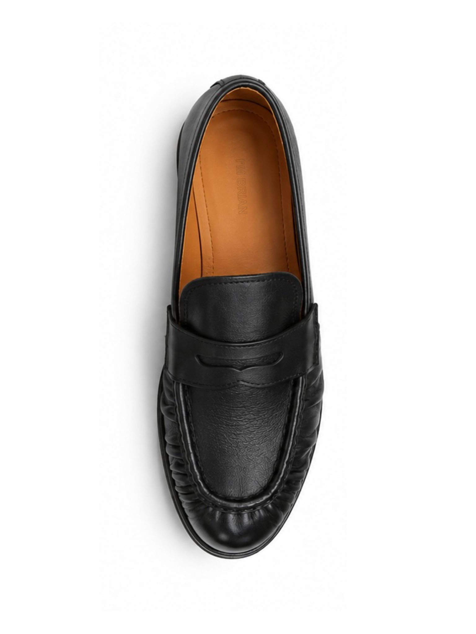 Leather Loafers with Strap - Black