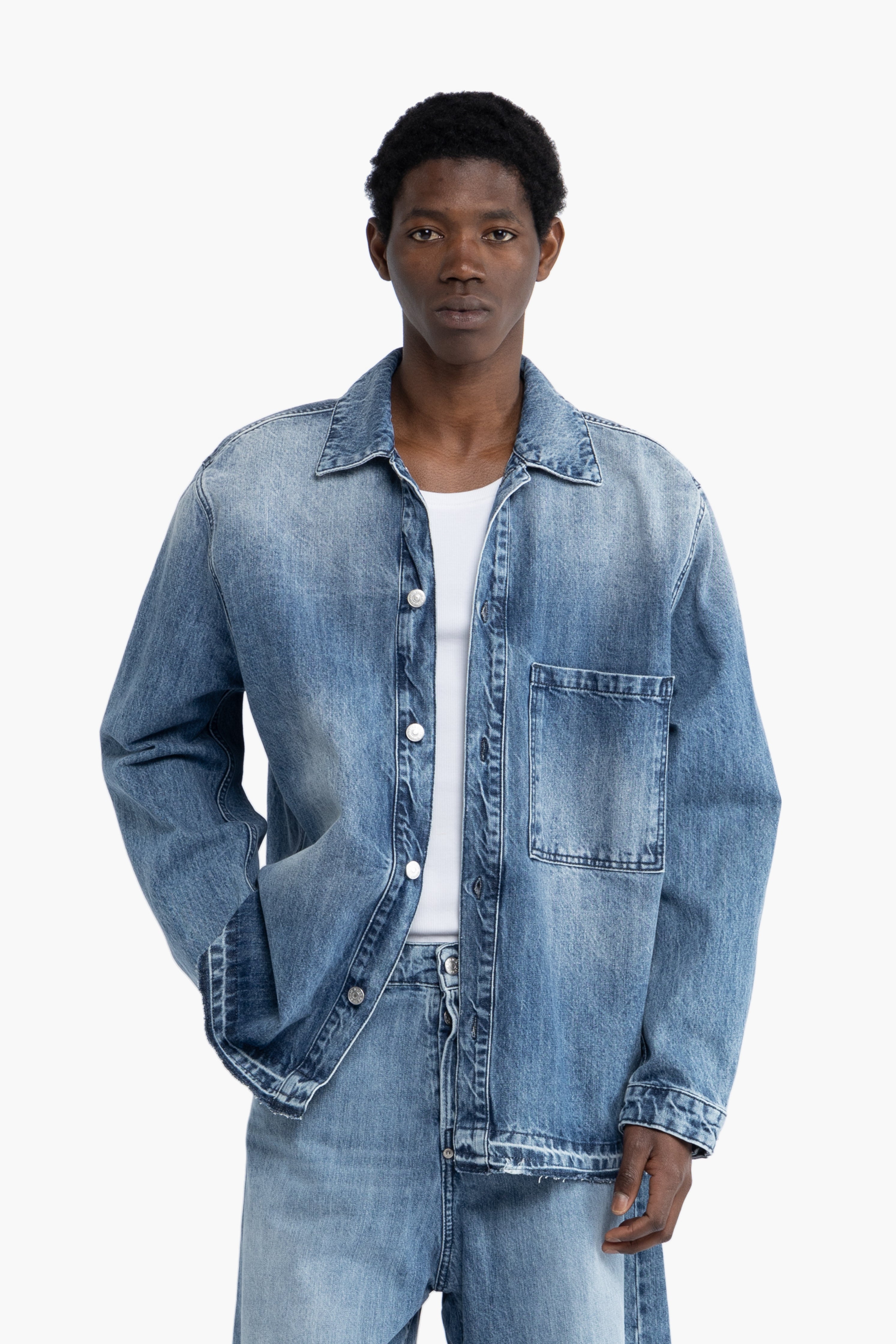 Camicia oversize in cotone denim