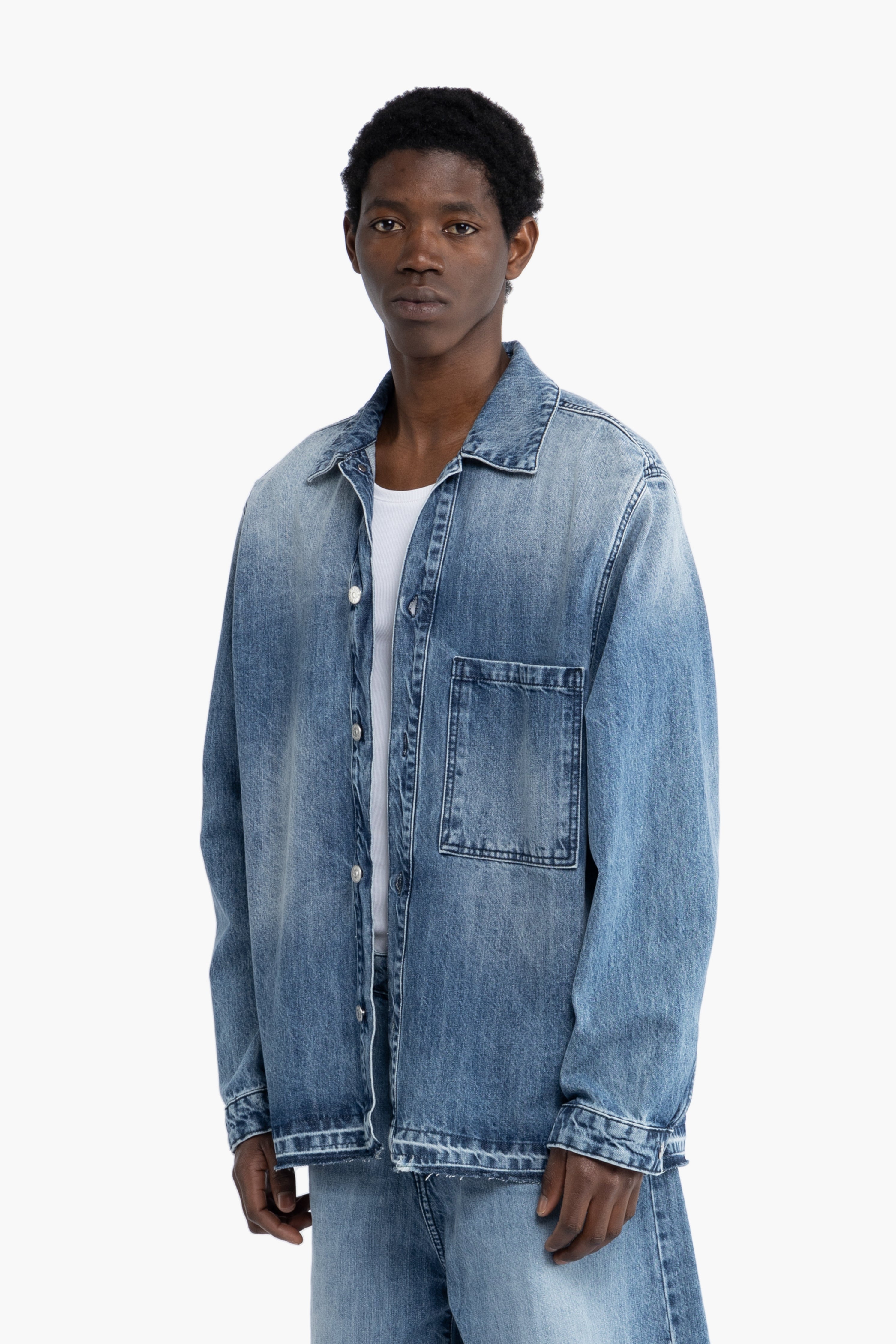 Camicia oversize in cotone denim