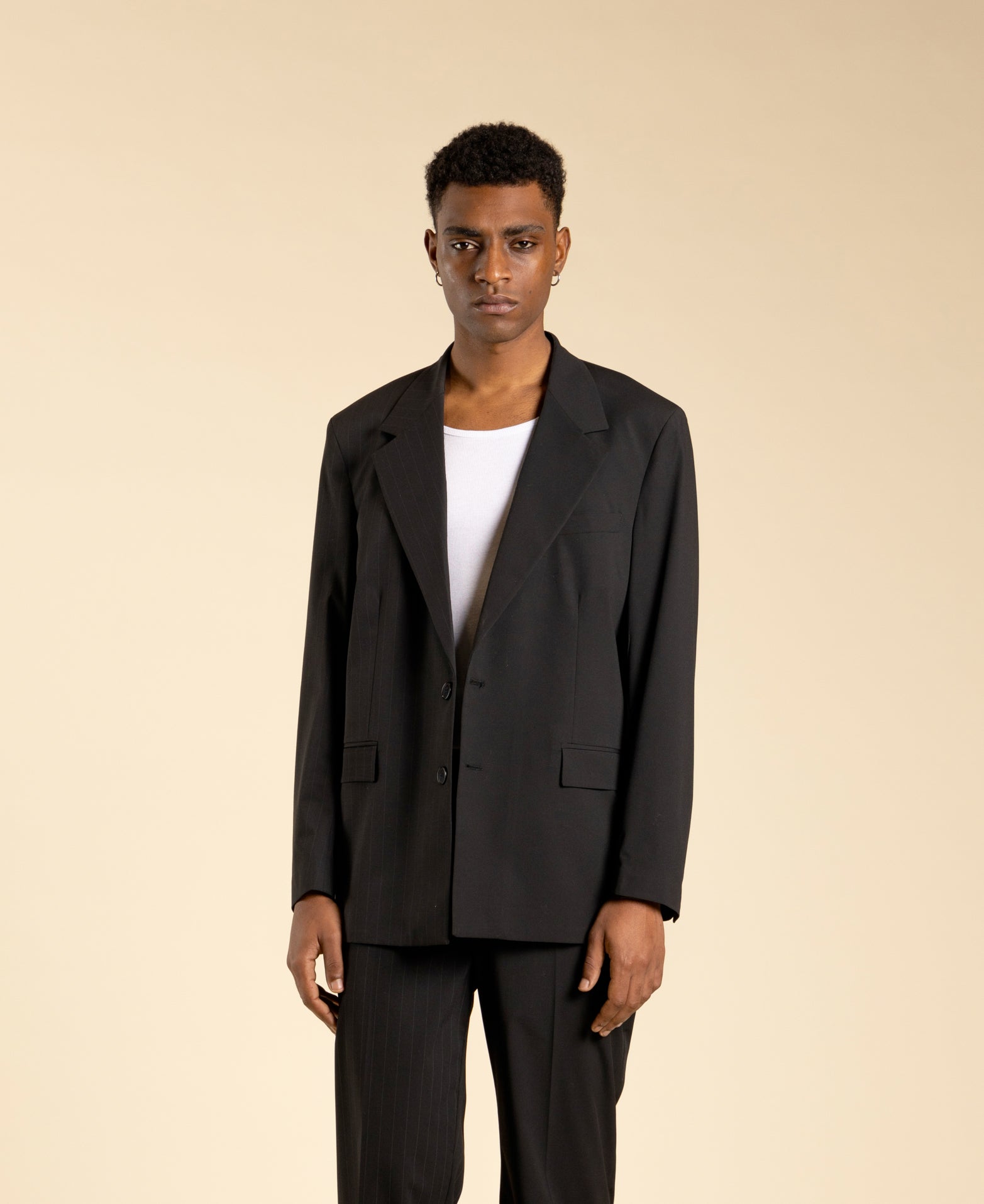 veste oversize à demi-rayures